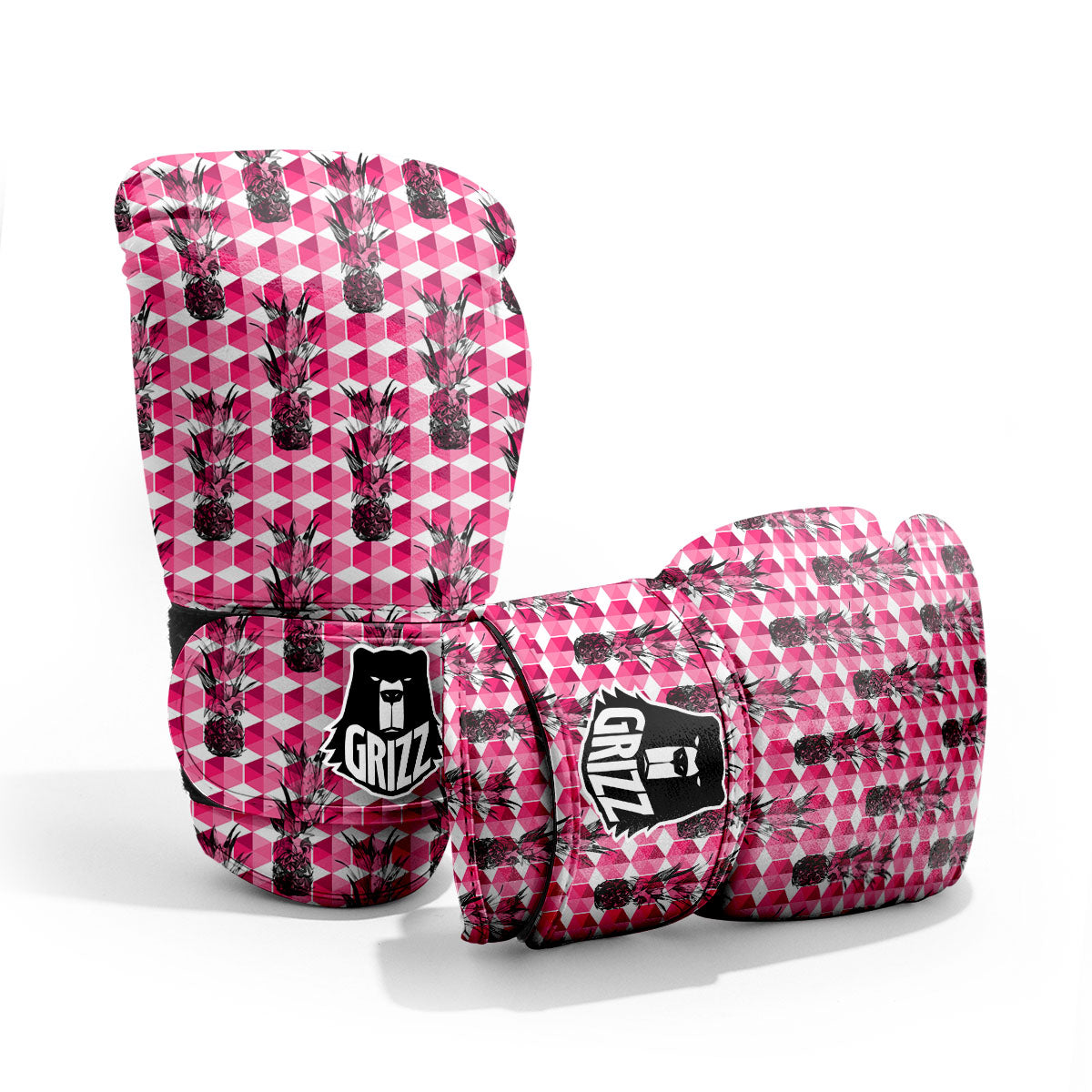 Pineapple Geometric Print Pattern Sparring Gloves-grizzshop