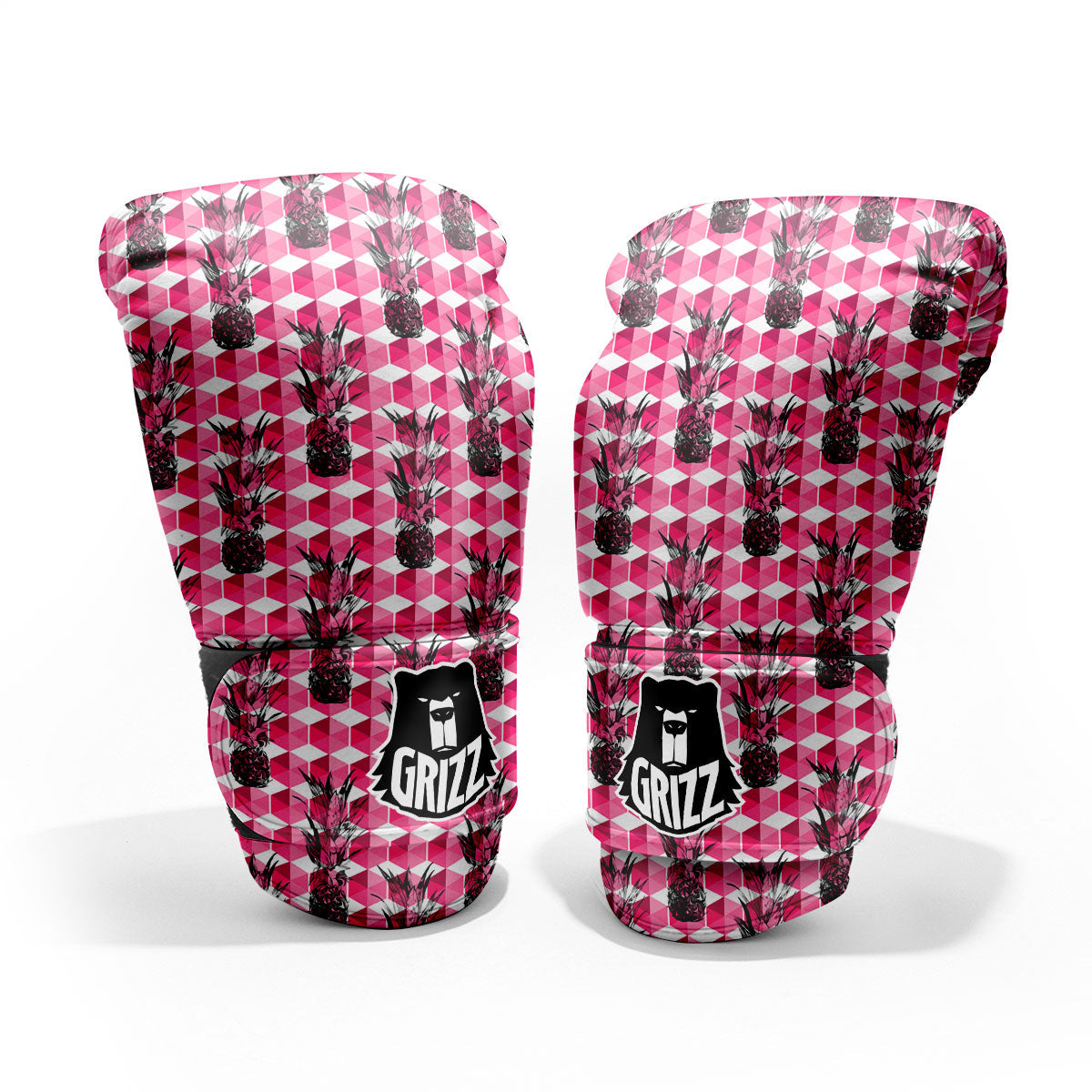Pineapple Geometric Print Pattern Sparring Gloves-grizzshop