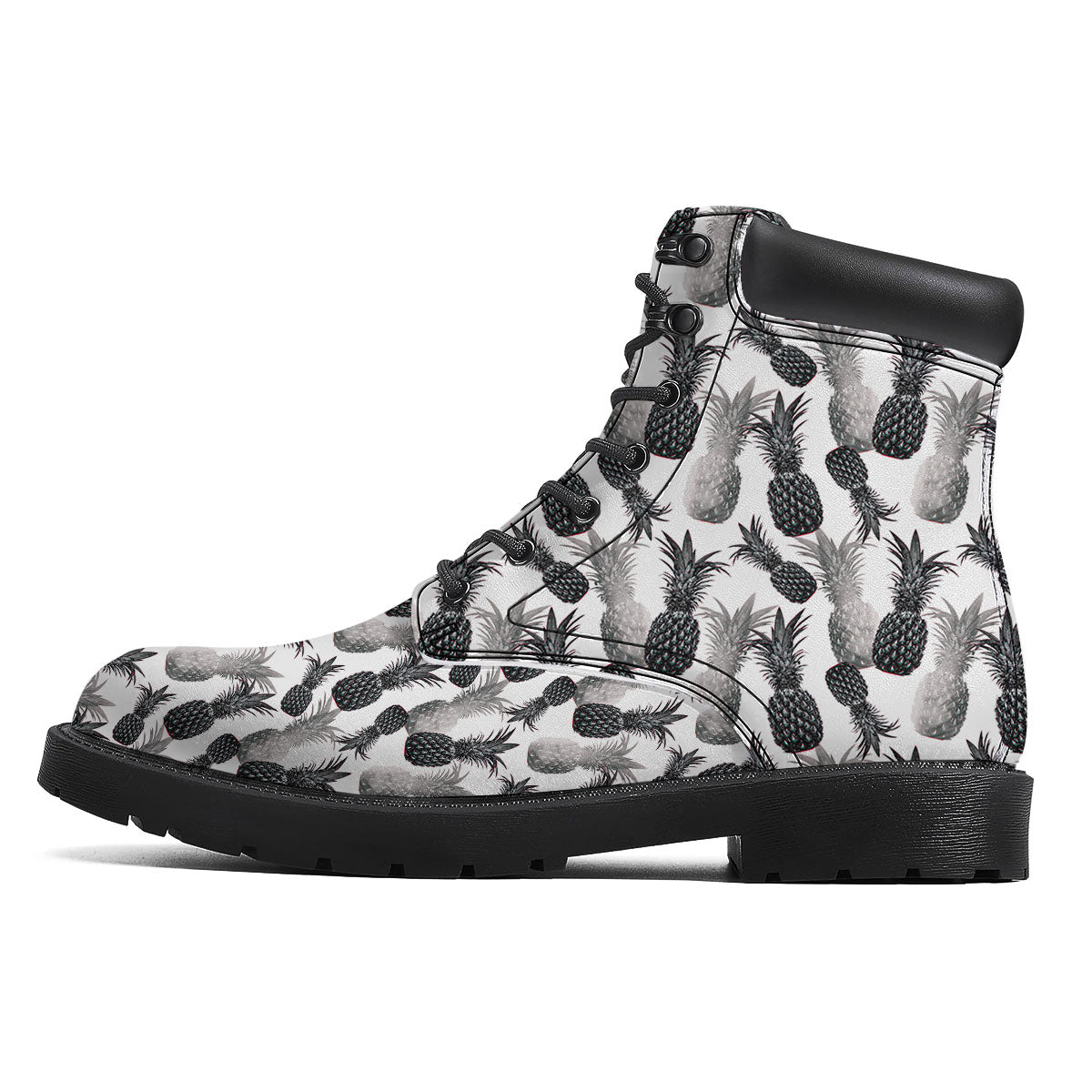 Pineapple Grey Watercolor Print Pattern Boots-grizzshop