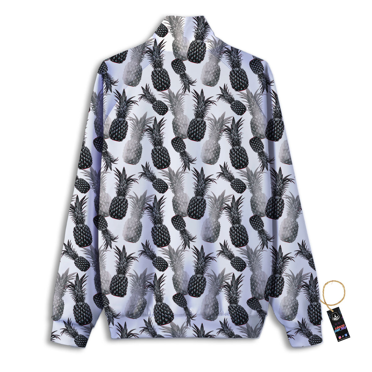Pineapple Grey Watercolor Print Pattern Track Jacket-grizzshop