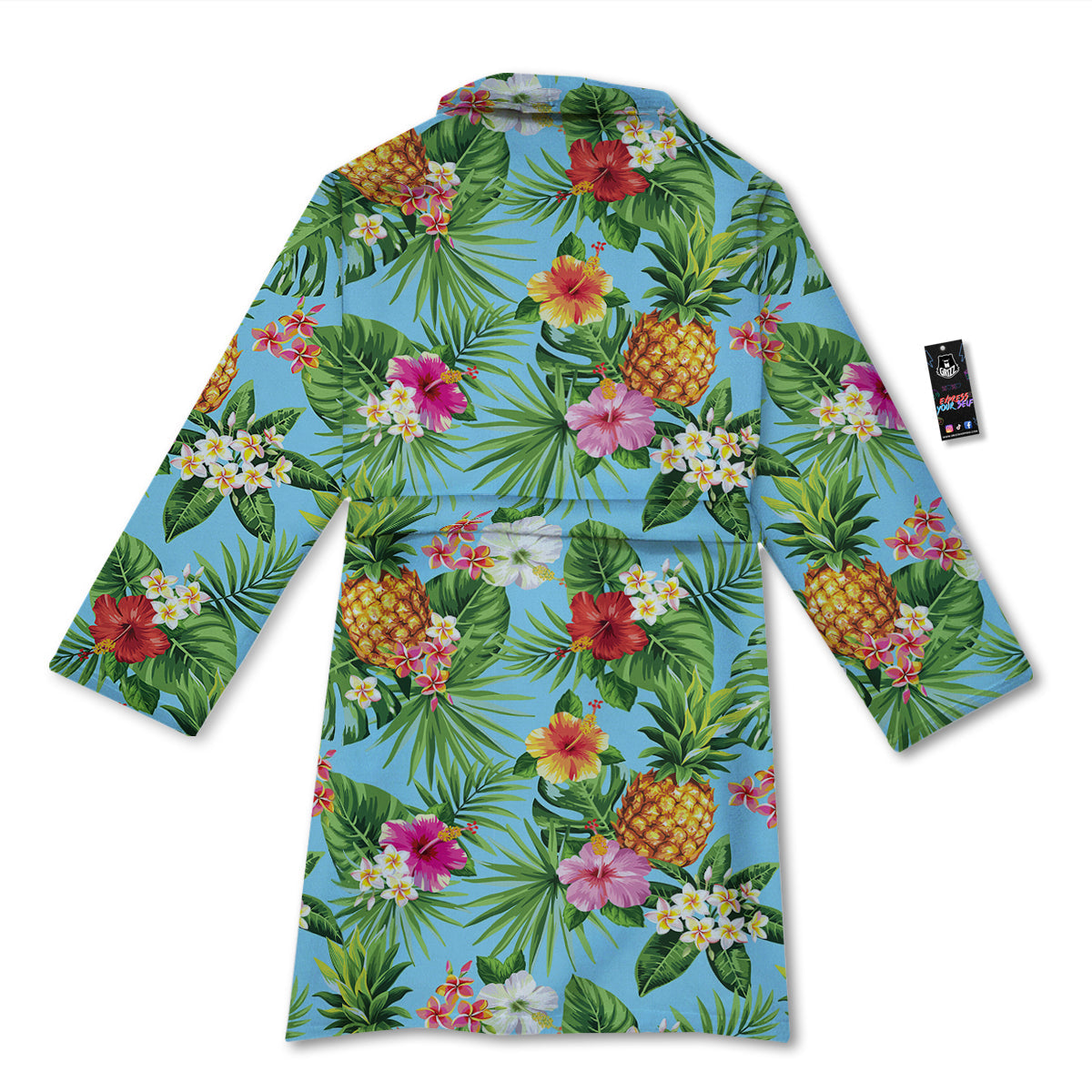 Pineapple Hawaii Tropical Print Pattern Bathrobe-grizzshop