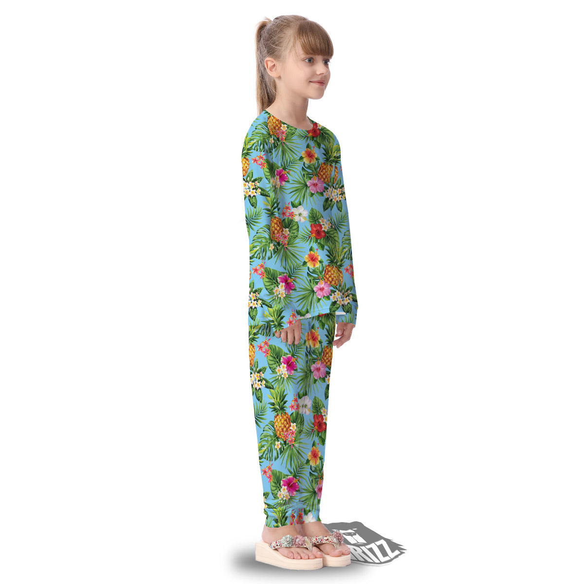 Pineapple Hawaii Tropical Print Pattern Kid's Pajamas-grizzshop