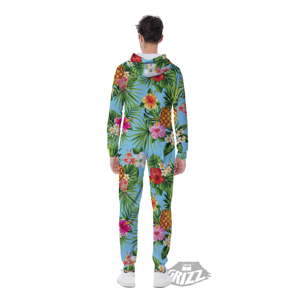 Pineapple Hawaii Tropical Print Pattern Men's Jumpsuit-grizzshop