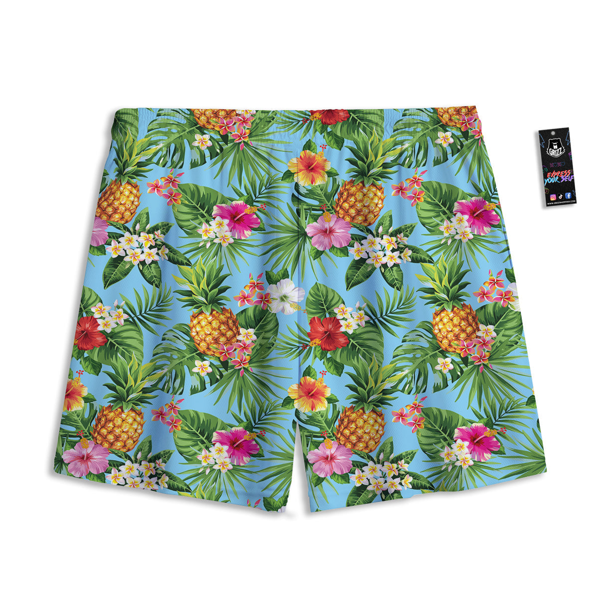 Pineapple Hawaii Tropical Print Pattern Mesh Shorts
