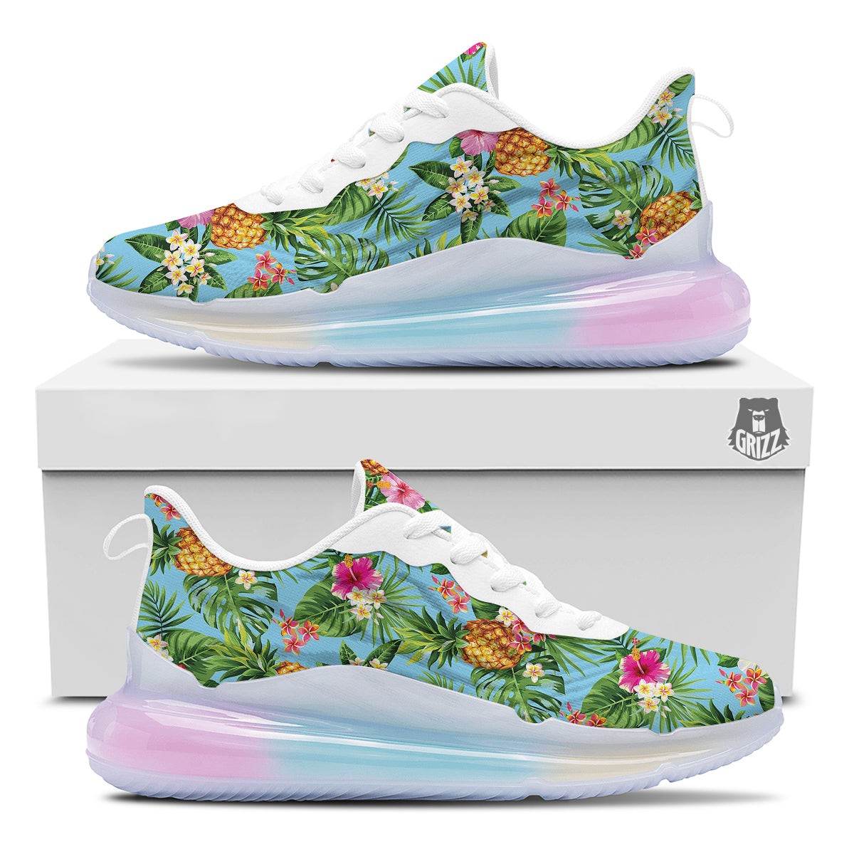 Pineapple Hawaii Tropical Print Pattern Running Sneakers-grizzshop