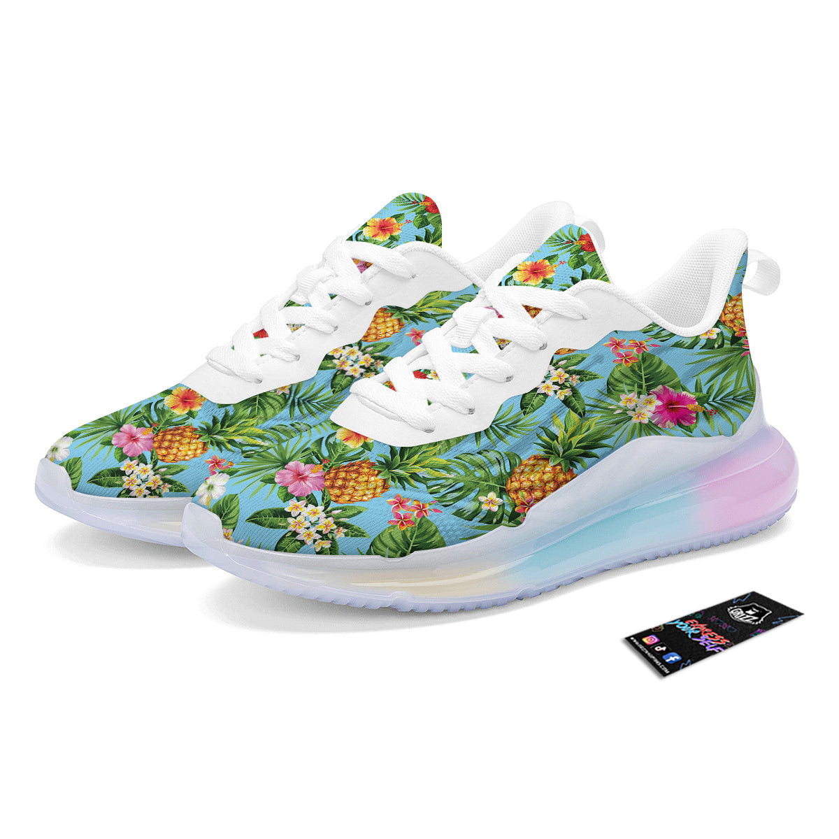 Pineapple Hawaii Tropical Print Pattern Running Sneakers-grizzshop