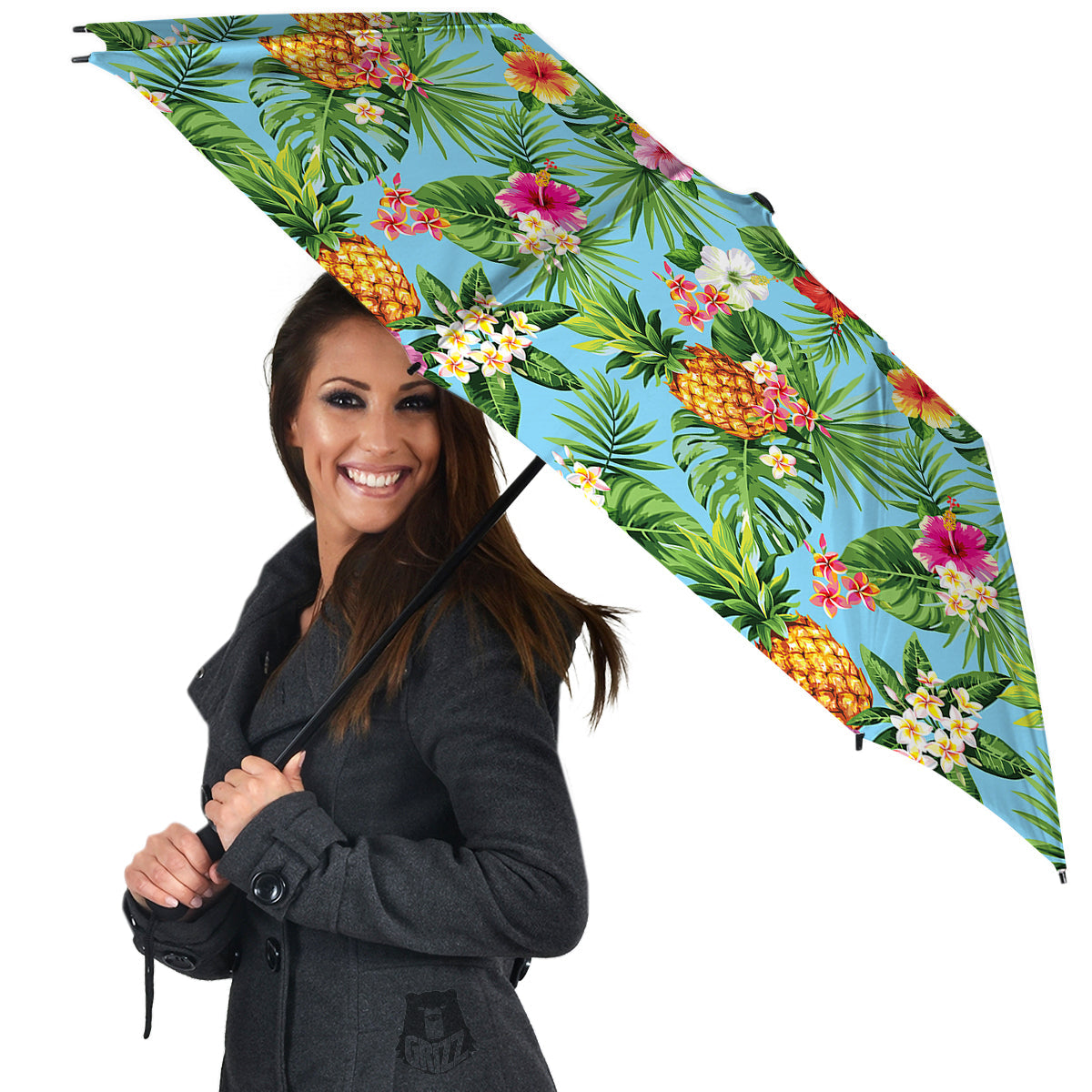 Pineapple Hawaii Tropical Print Pattern Umbrella-grizzshop