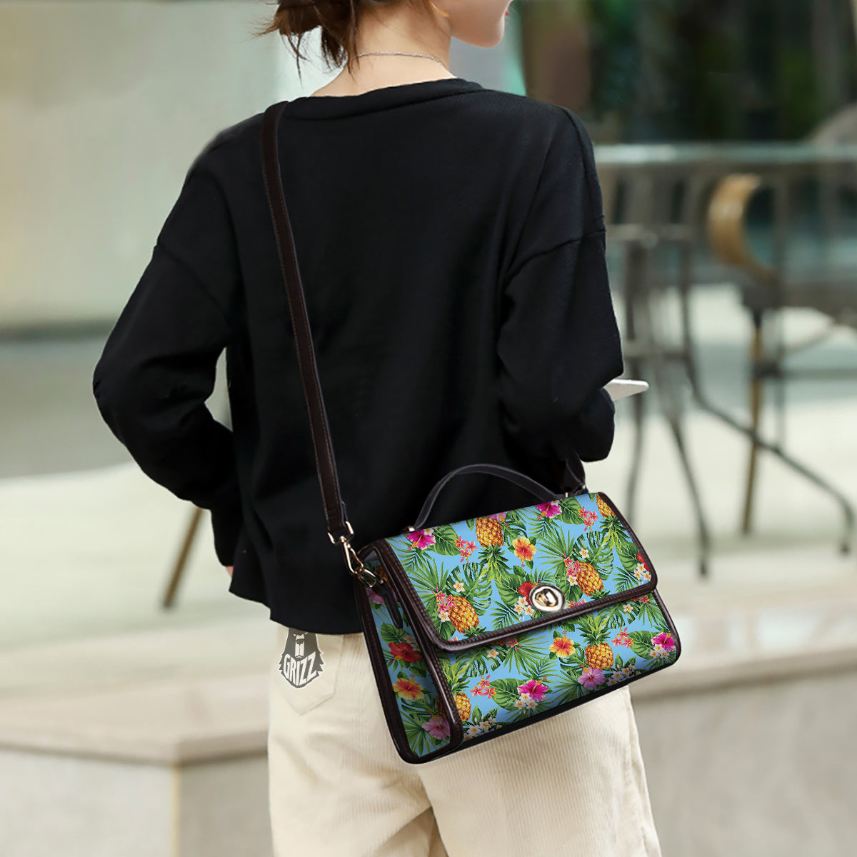 Pineapple Hawaii Tropical Print Pattern Women's Satchel Bag-grizzshop