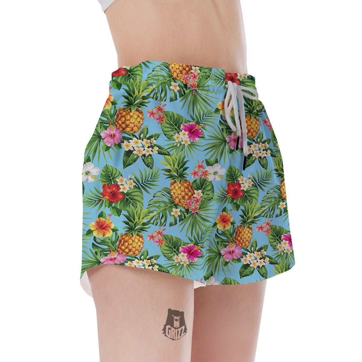 Pineapple Hawaii Tropical Print Pattern Women's Shorts-grizzshop