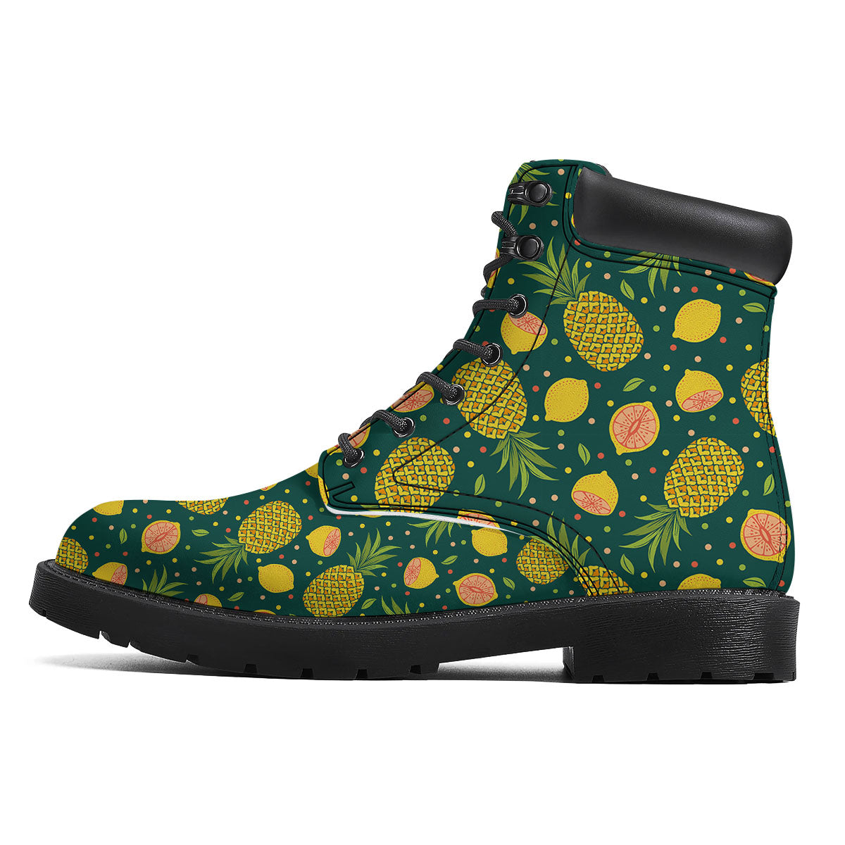 Pineapple Hawaiian Lime Print Pattern Boots-grizzshop