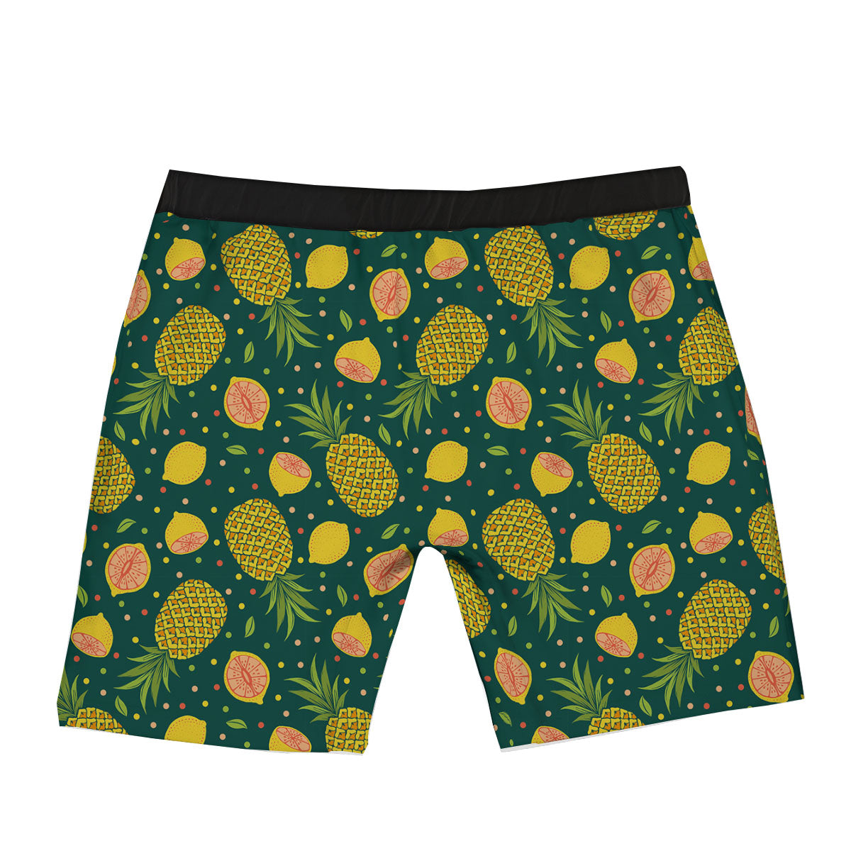 Pineapple Hawaiian Lime Print Pattern Boxer Briefs-grizzshop