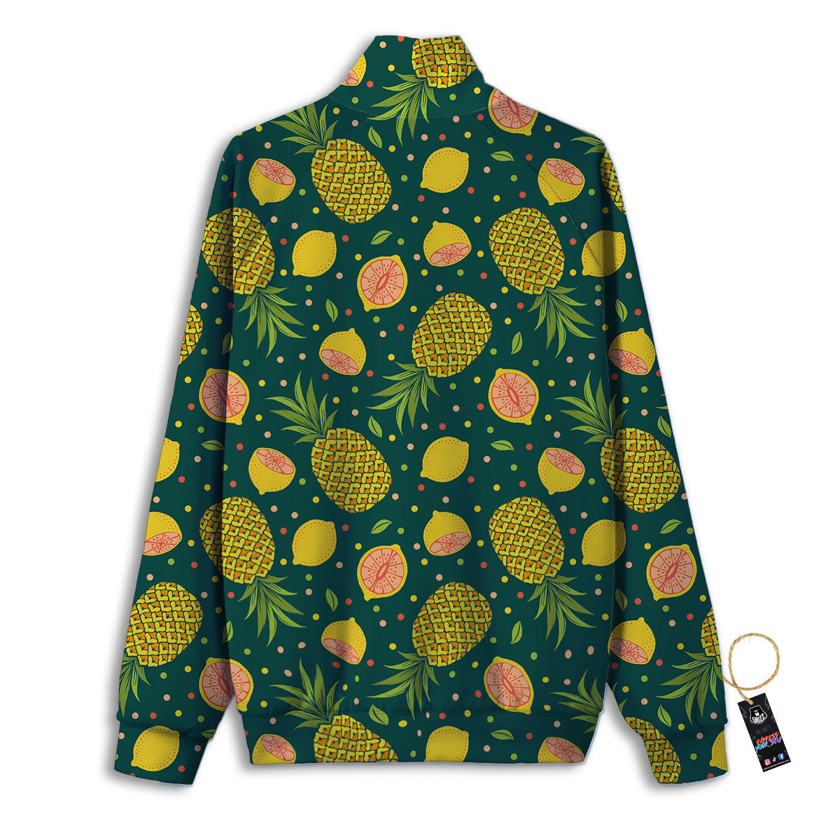 Pineapple Hawaiian Lime Print Pattern Track Jacket-grizzshop