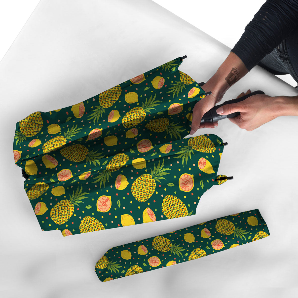 Pineapple Hawaiian Lime Print Pattern Umbrella-grizzshop