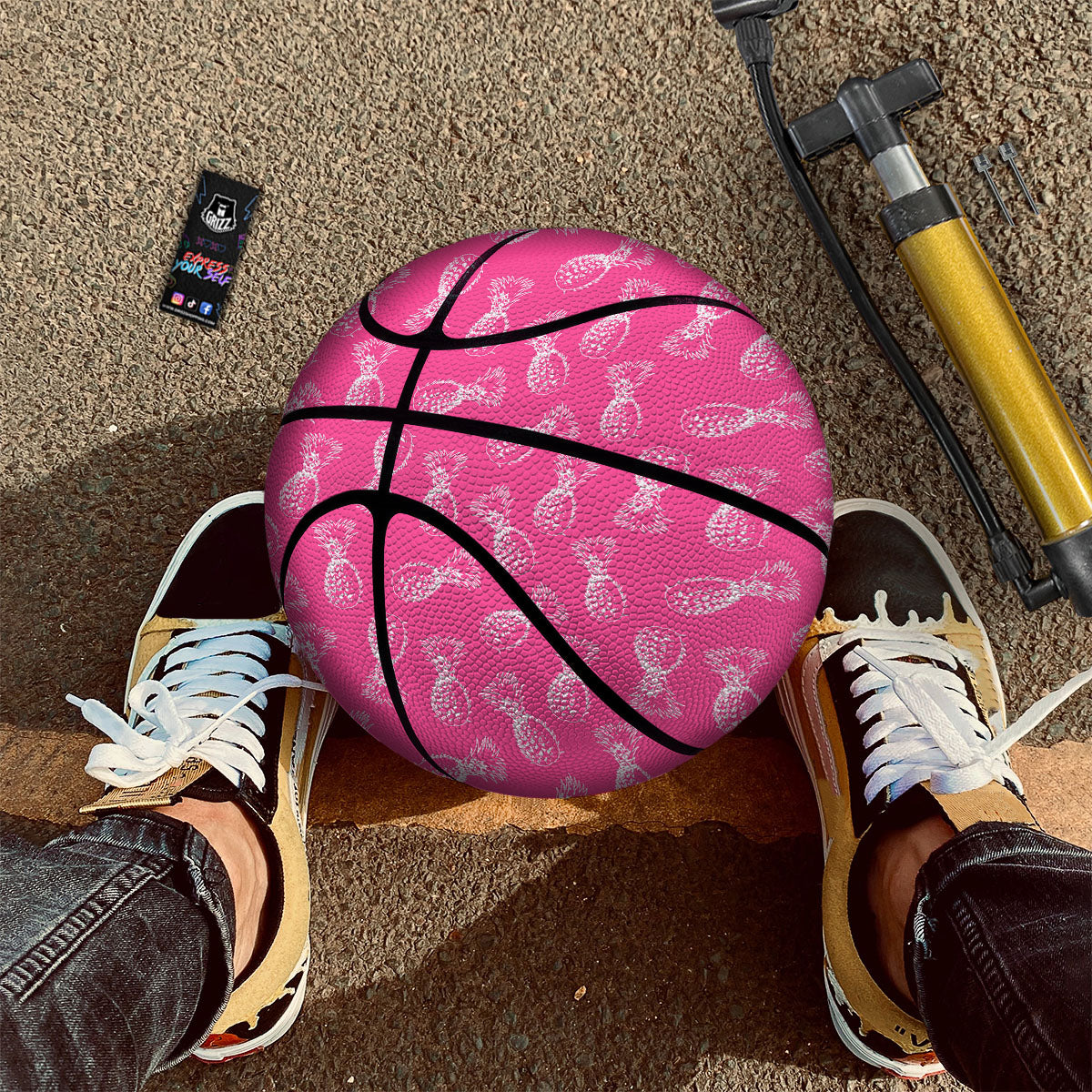 Pineapple Hot Pink Print Pattern Basketball-grizzshop