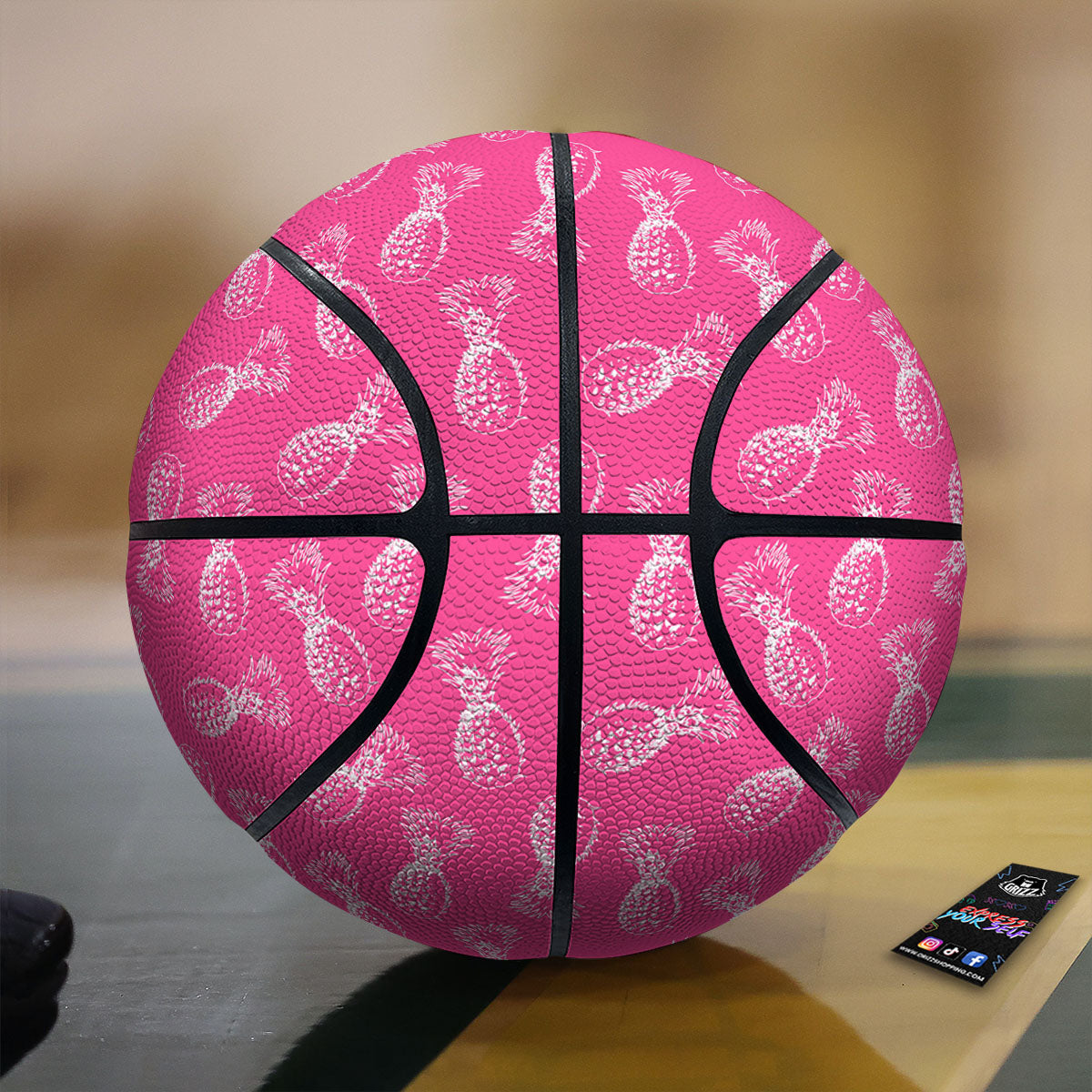 Pineapple Hot Pink Print Pattern Basketball-grizzshop