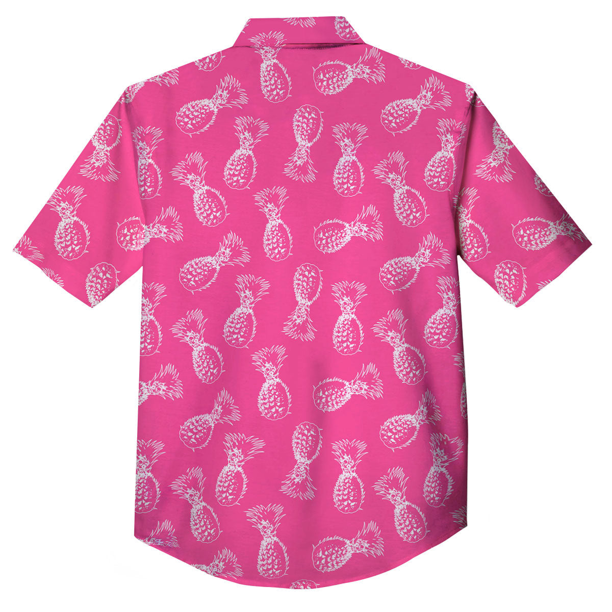 Pineapple Hot Pink Print Pattern Button Up Shirt-grizzshop