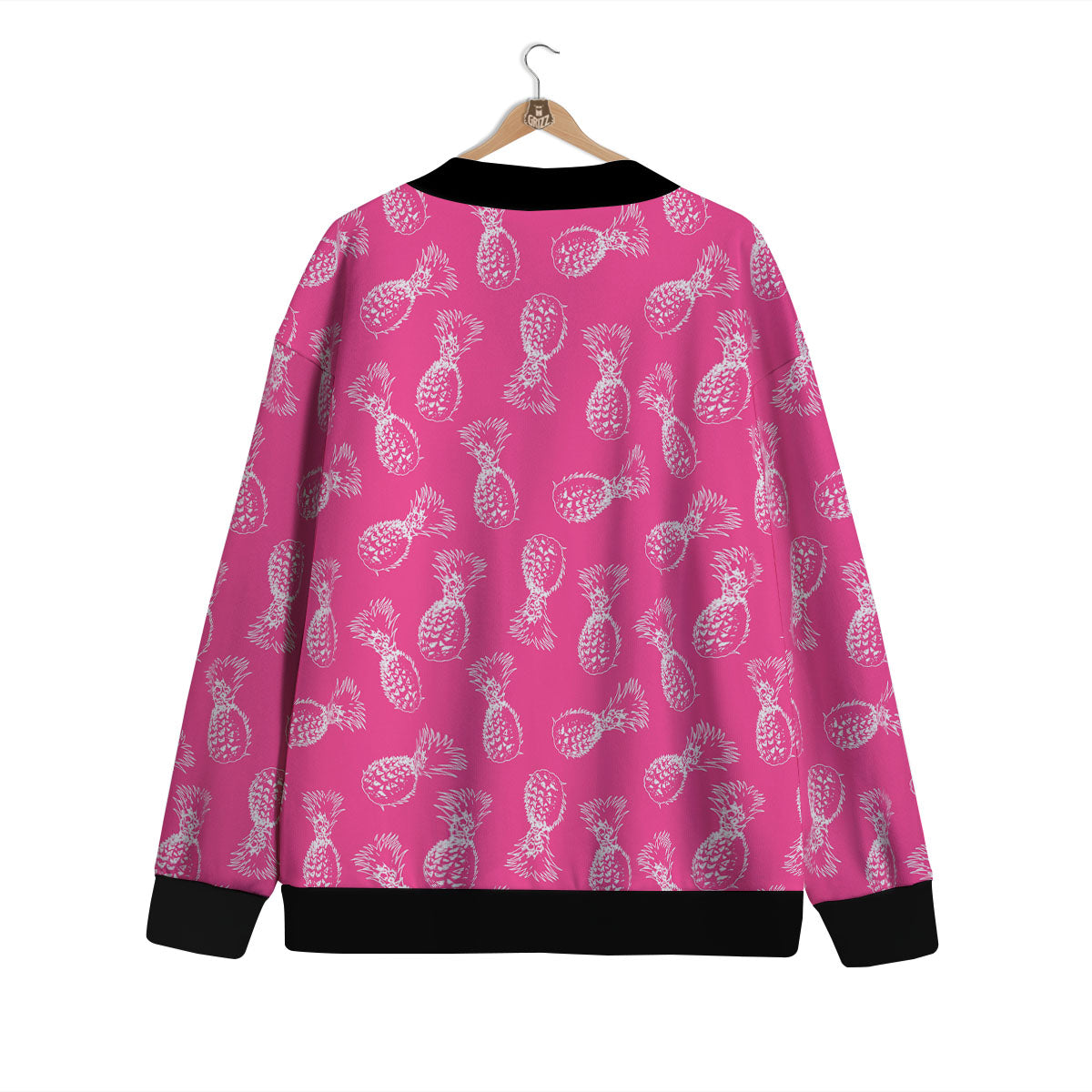 Pineapple Hot Pink Print Pattern Cardigan-grizzshop