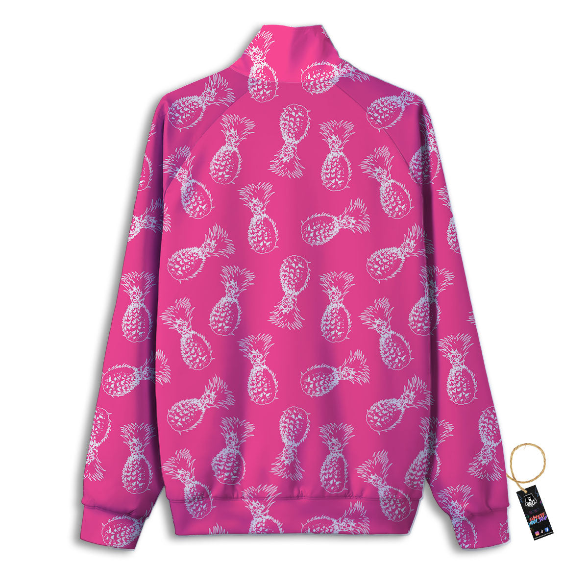 Pineapple Hot Pink Print Pattern Track Jacket-grizzshop