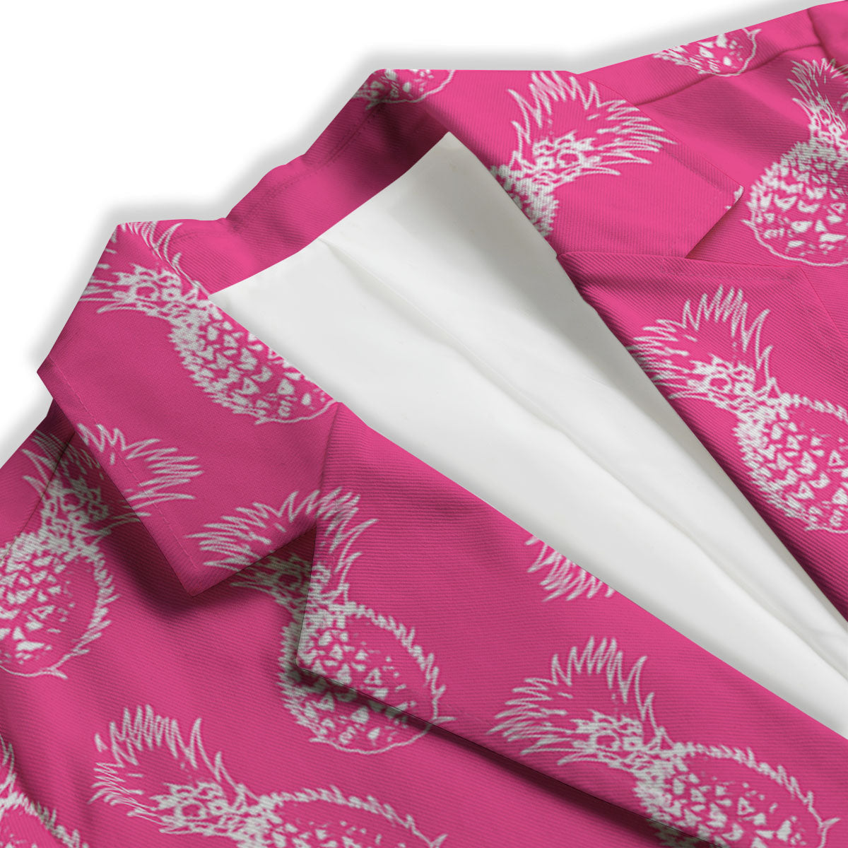Pineapple Hot Pink Print Pattern Women's Blazer-grizzshop
