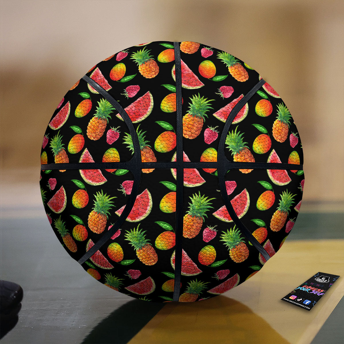 Pineapple Mix Fruit Print Pattern Basketball-grizzshop