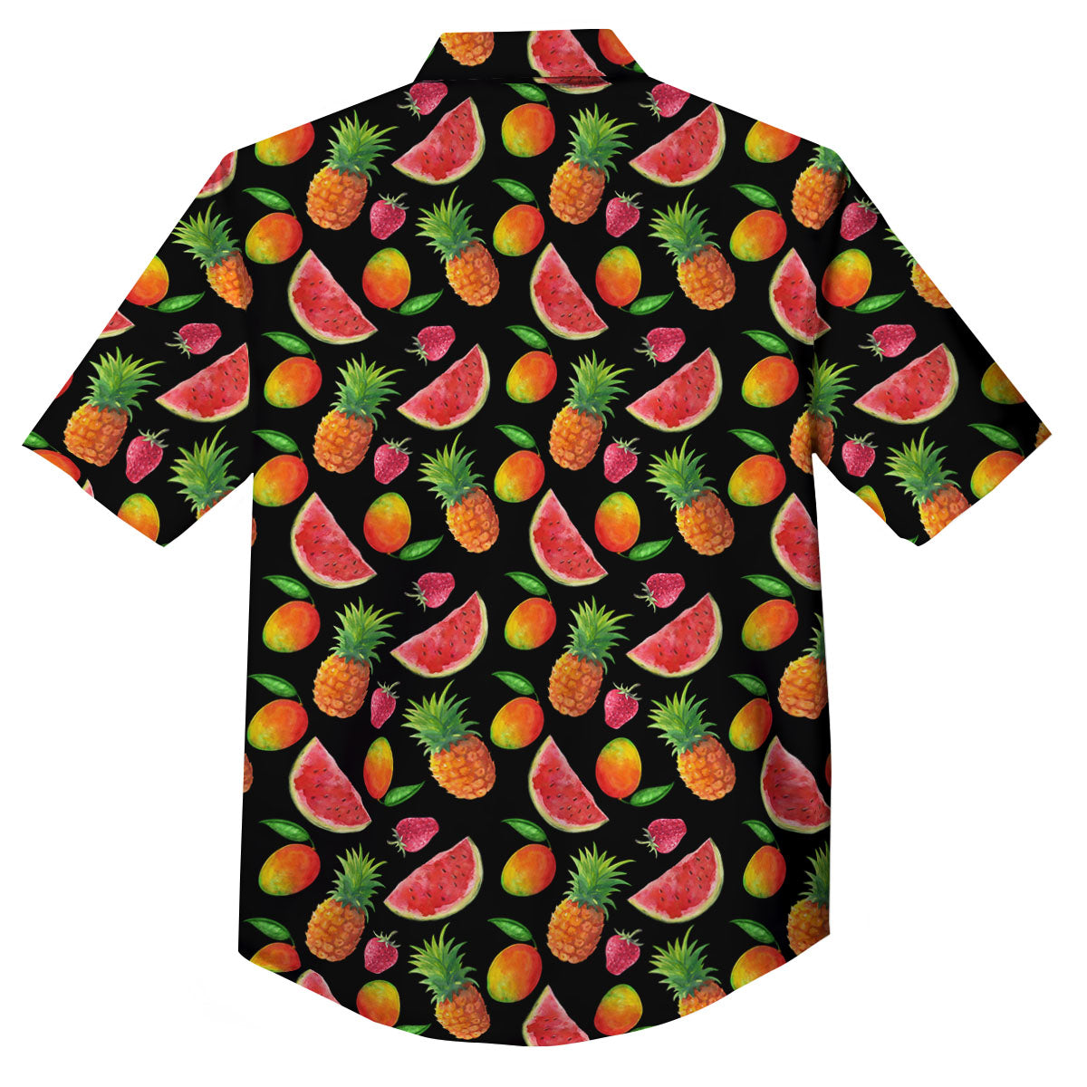 Pineapple Mix Fruit Print Pattern Button Up Shirt-grizzshop