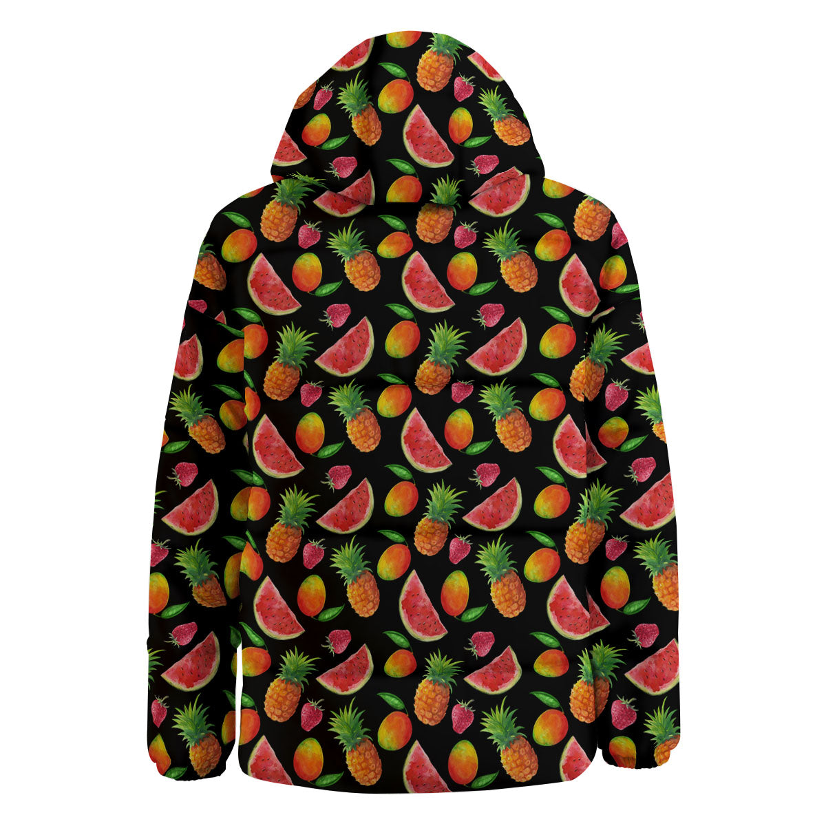Pineapple Mix Fruit Print Pattern Down Jacket-grizzshop