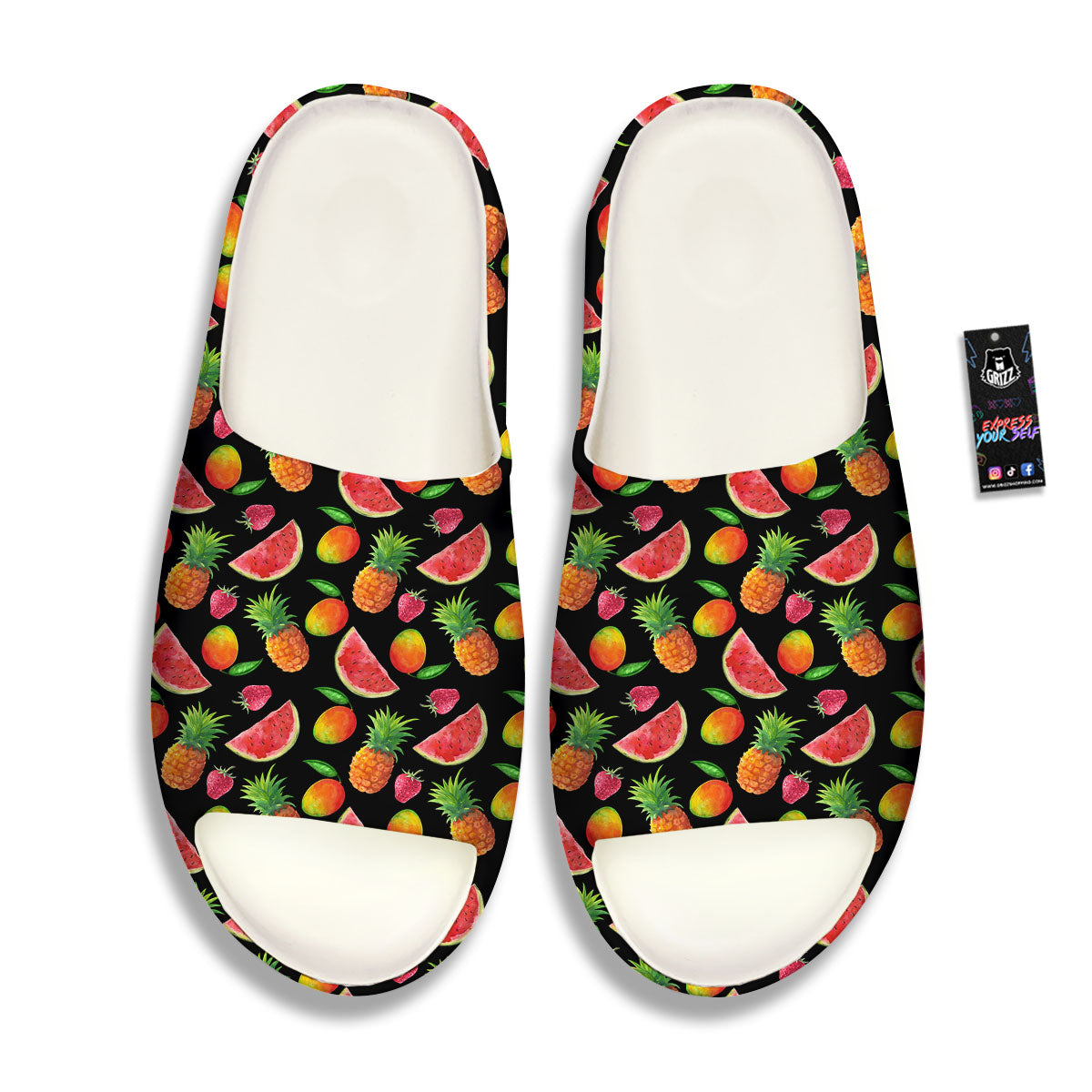 Pineapple Mix Fruit Print Pattern Sandals-grizzshop