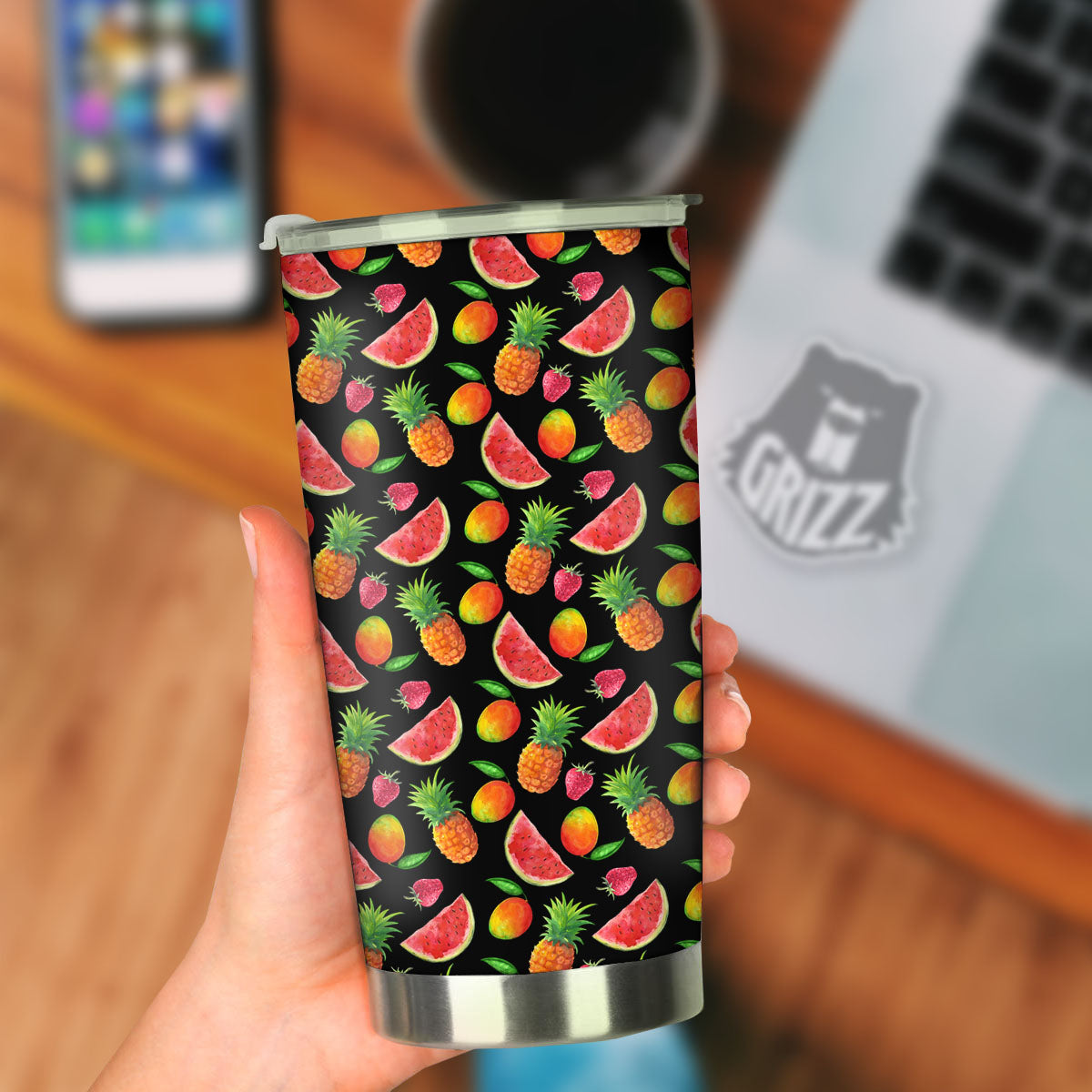 Pineapple Mix Fruit Print Pattern Tumbler-grizzshop