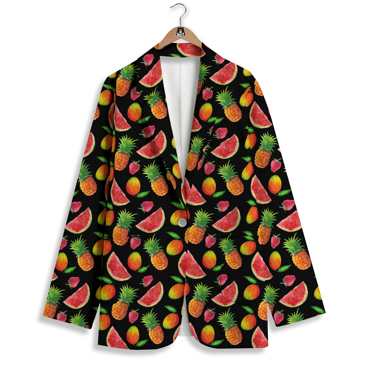 Pineapple Mix Fruit Print Pattern Women's Blazer-grizzshop