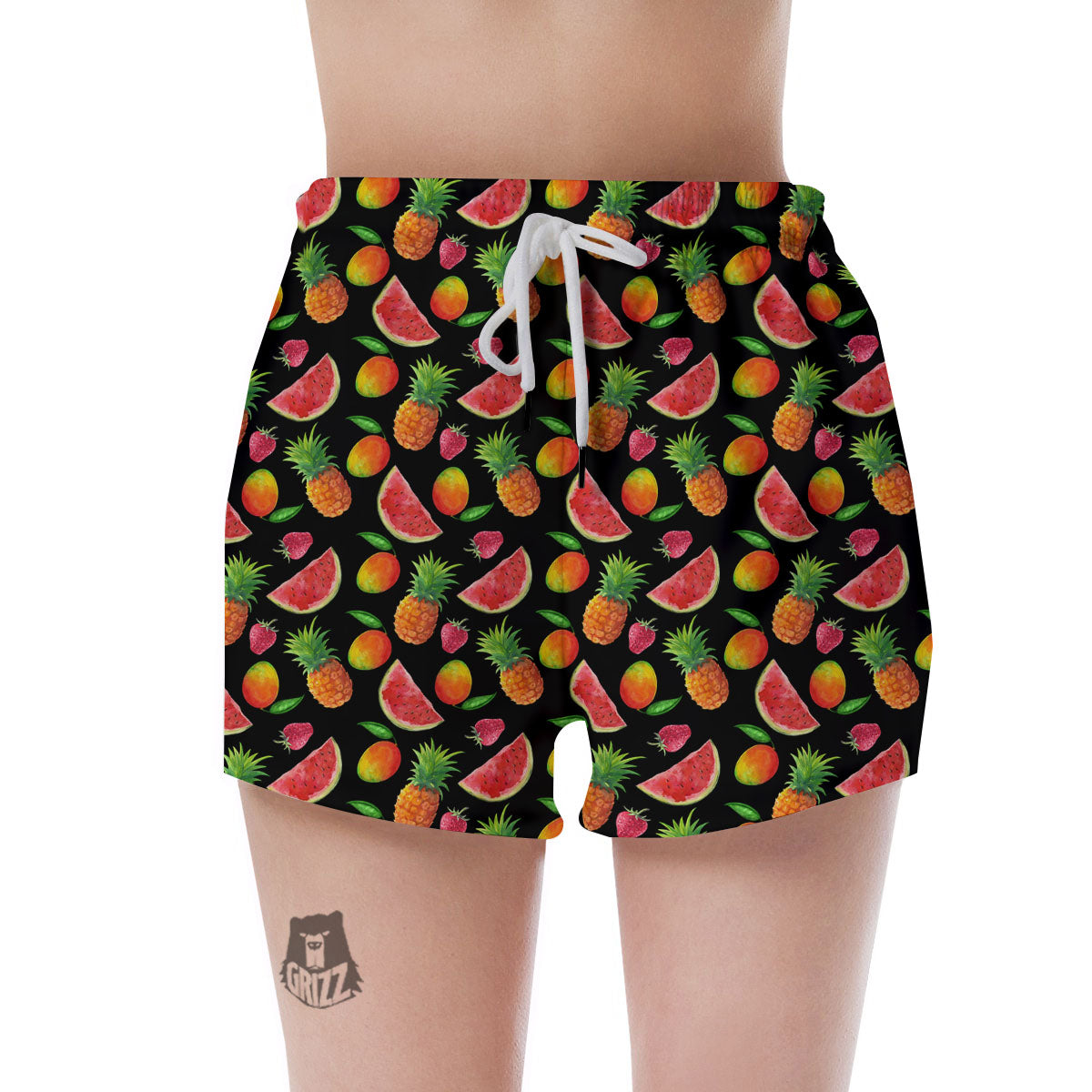 Pineapple Mix Fruit Print Pattern Women's Shorts-grizzshop