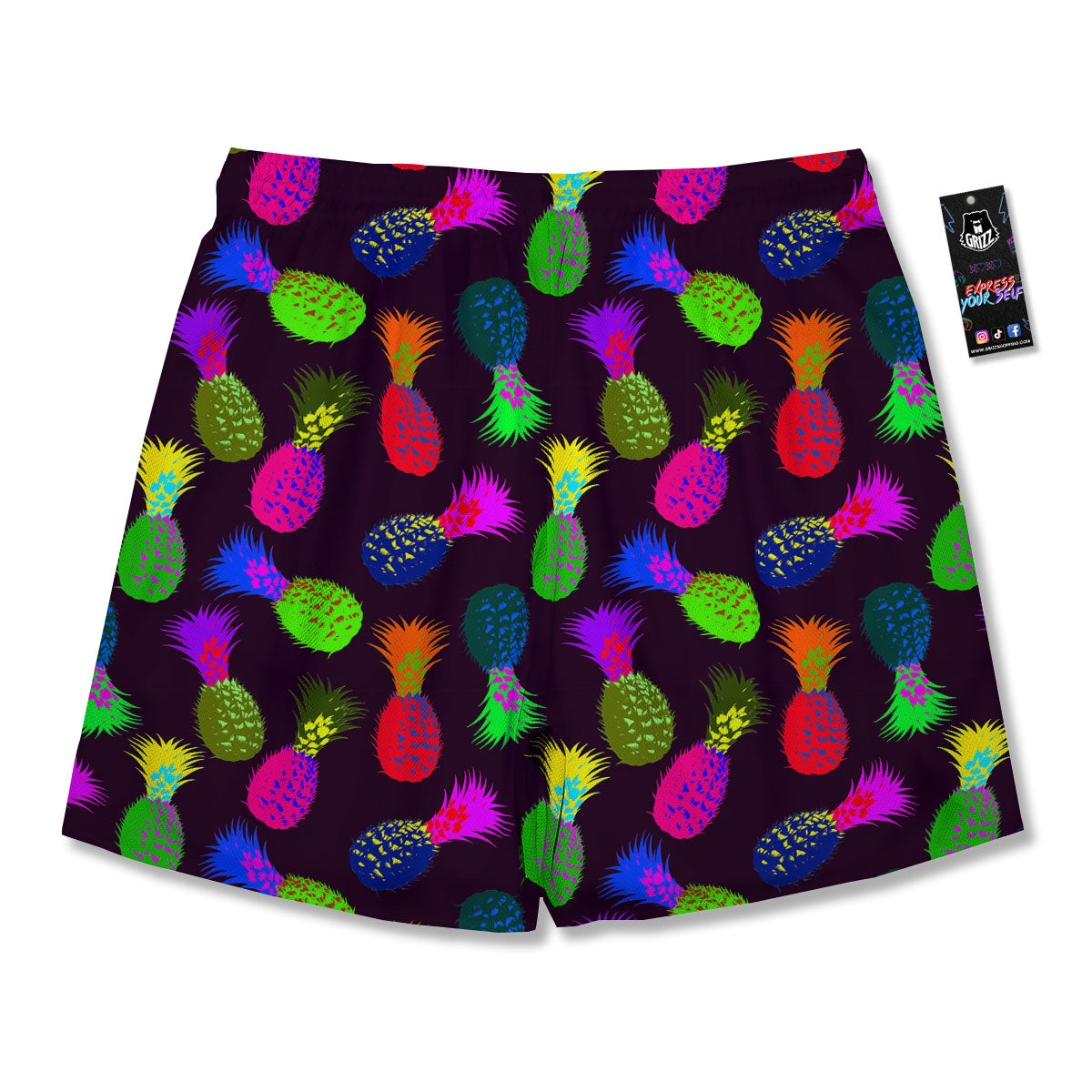 Blue Pine Pineapple Print Men's Shorts