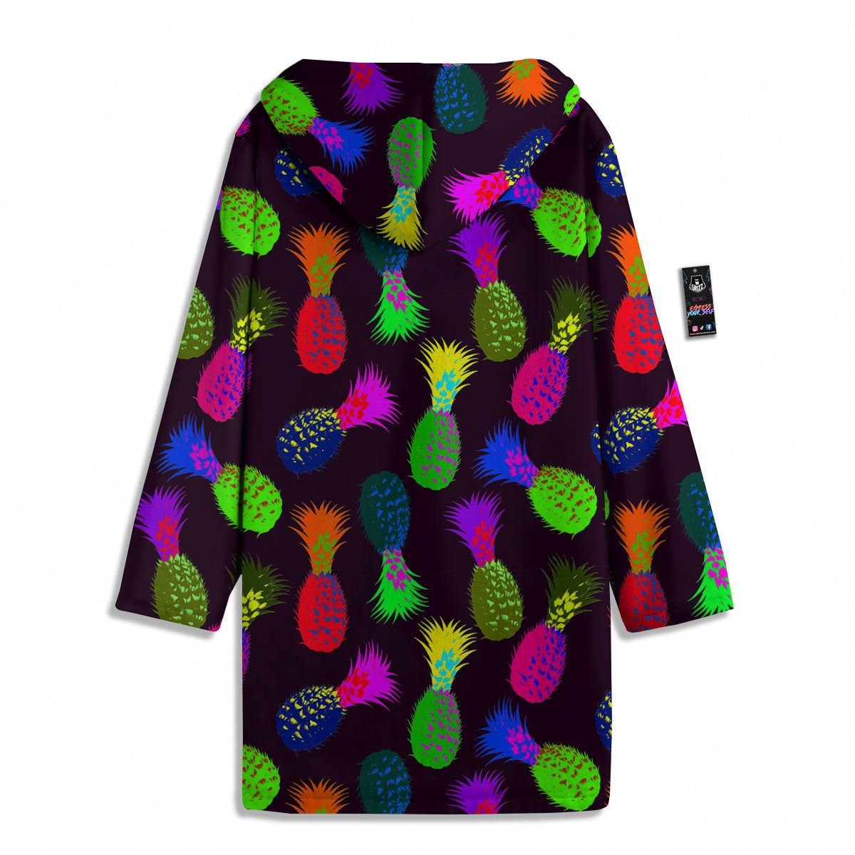 Pineapple Neon Trippy Print Pattern Men's Windbreaker Jacket-grizzshop