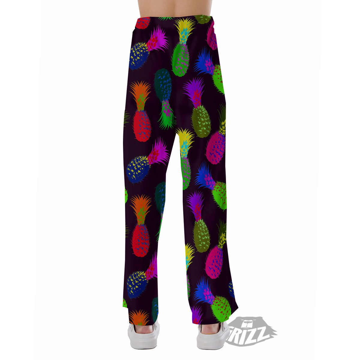 Pineapple Neon Trippy Print Pattern Pajama Pants-grizzshop