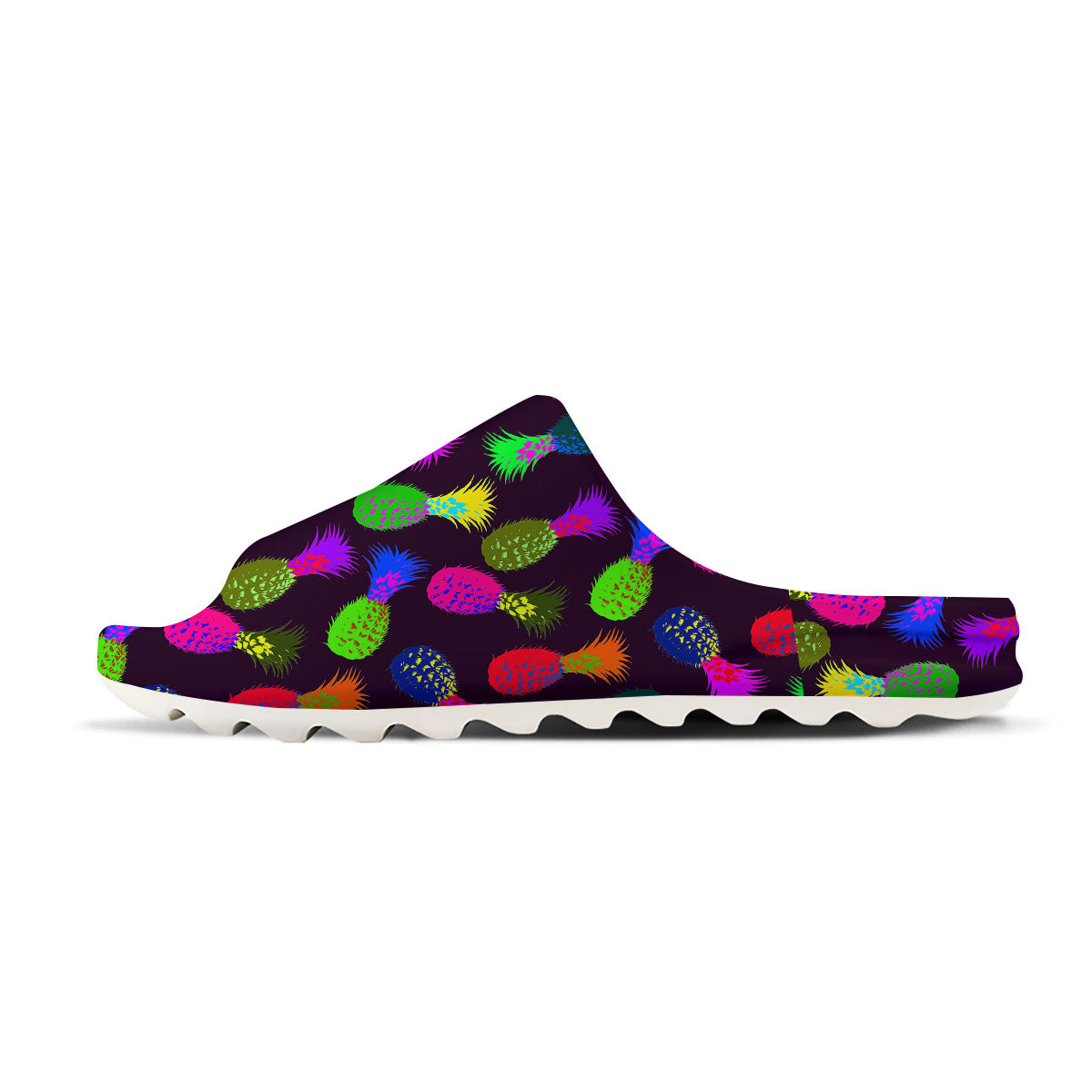 Pineapple Neon Trippy Print Pattern Sandals-grizzshop