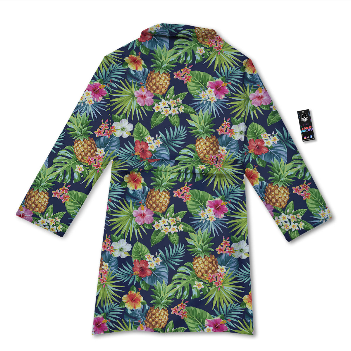 Pineapple Palm Leaf Print Pattern Bathrobe-grizzshop