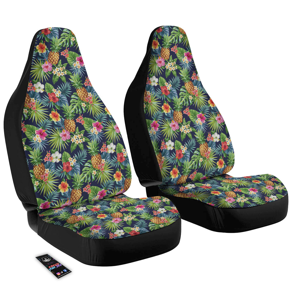 Pineapple Palm Leaf Print Pattern Car Seat Covers-grizzshop