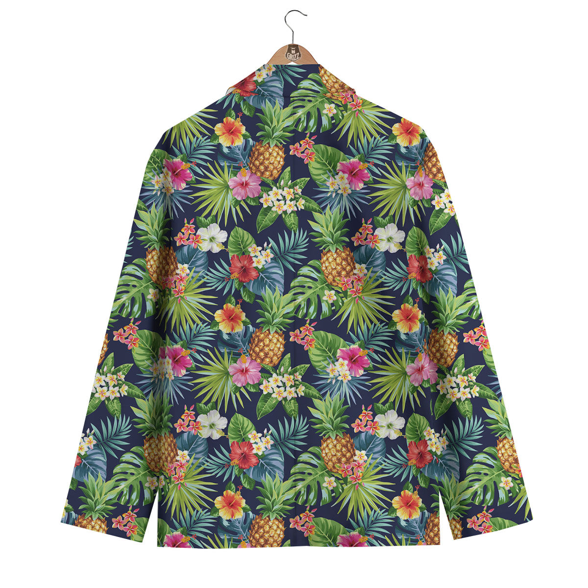 Pineapple Palm Leaf Print Pattern Men's Blazer-grizzshop