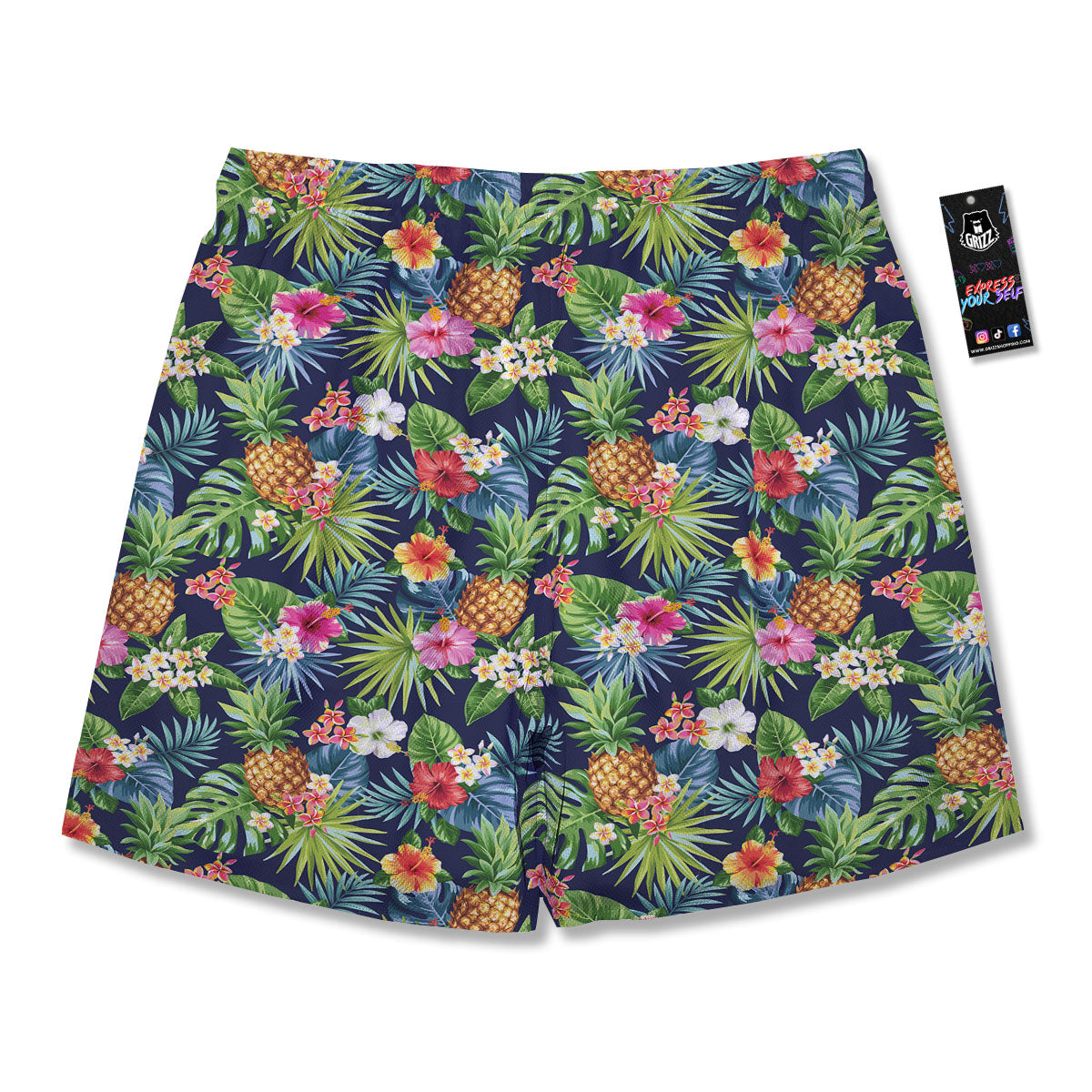 Pineapple Palm Leaf Print Pattern Men's Running Shorts-grizzshop