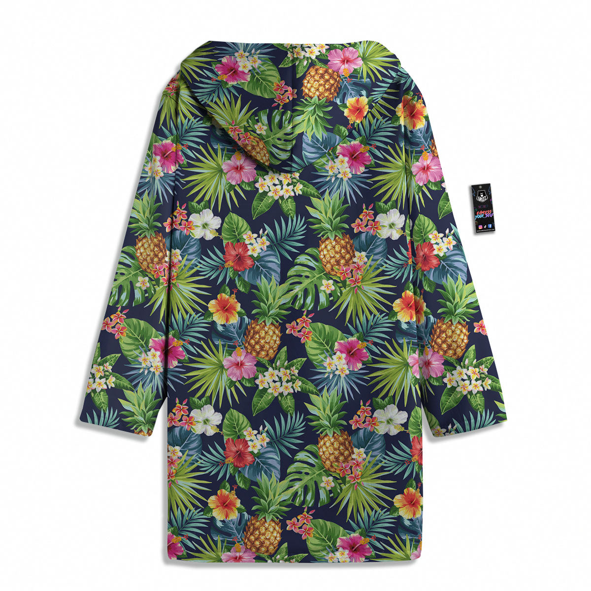 Pineapple Palm Leaf Print Pattern Men's Windbreaker Jacket-grizzshop