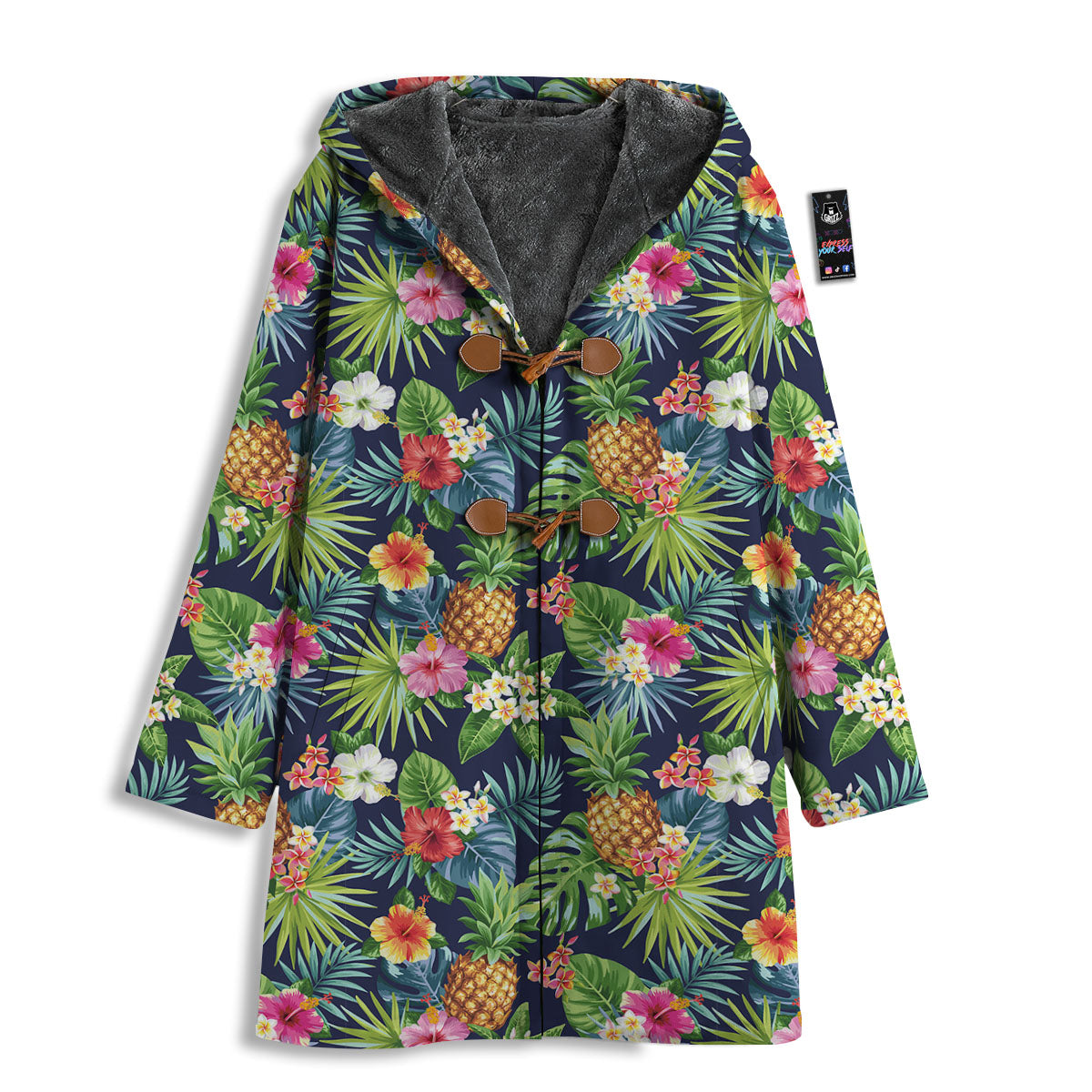 Pineapple Palm Leaf Print Pattern Men's Windbreaker Jacket-grizzshop