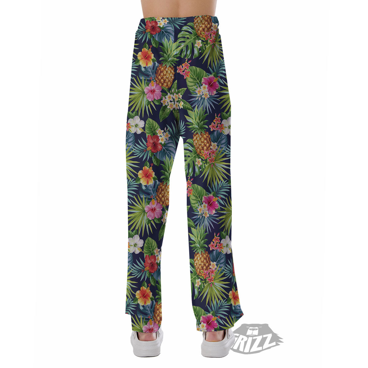 Pineapple Palm Leaf Print Pattern Pajama Pants-grizzshop