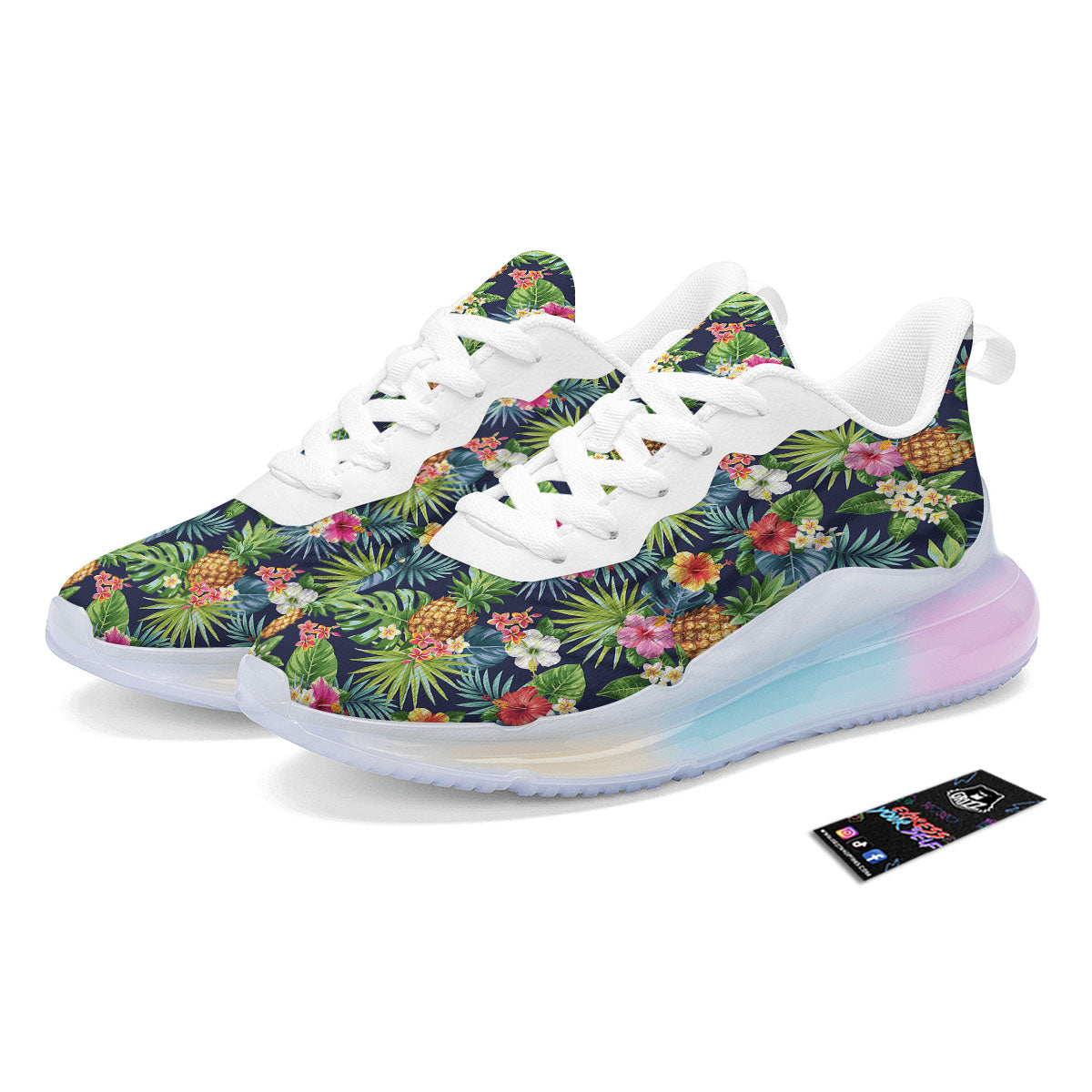 Pineapple Palm Leaf Print Pattern Running Sneakers-grizzshop