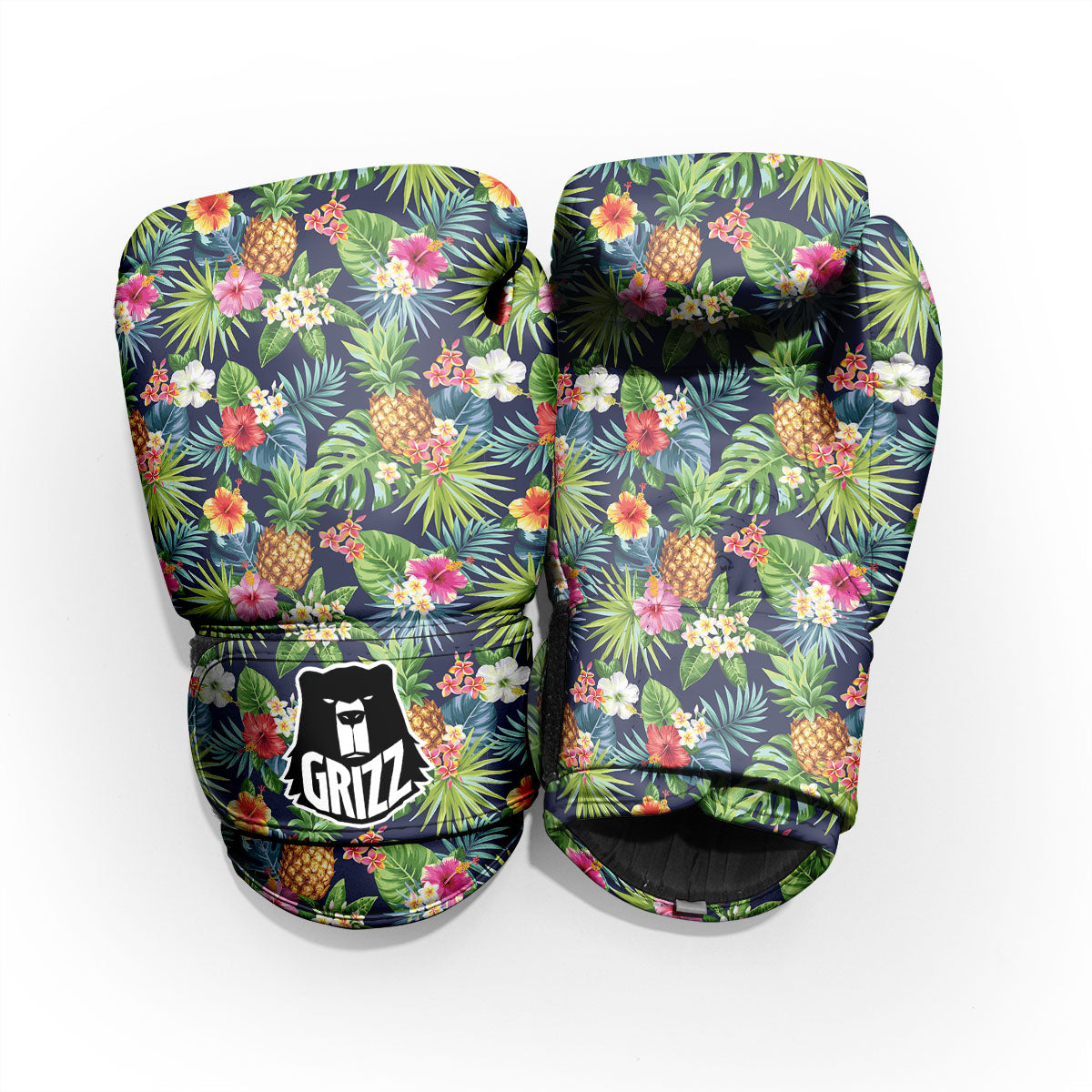 Pineapple Palm Leaf Print Pattern Pro Boxing Glove
