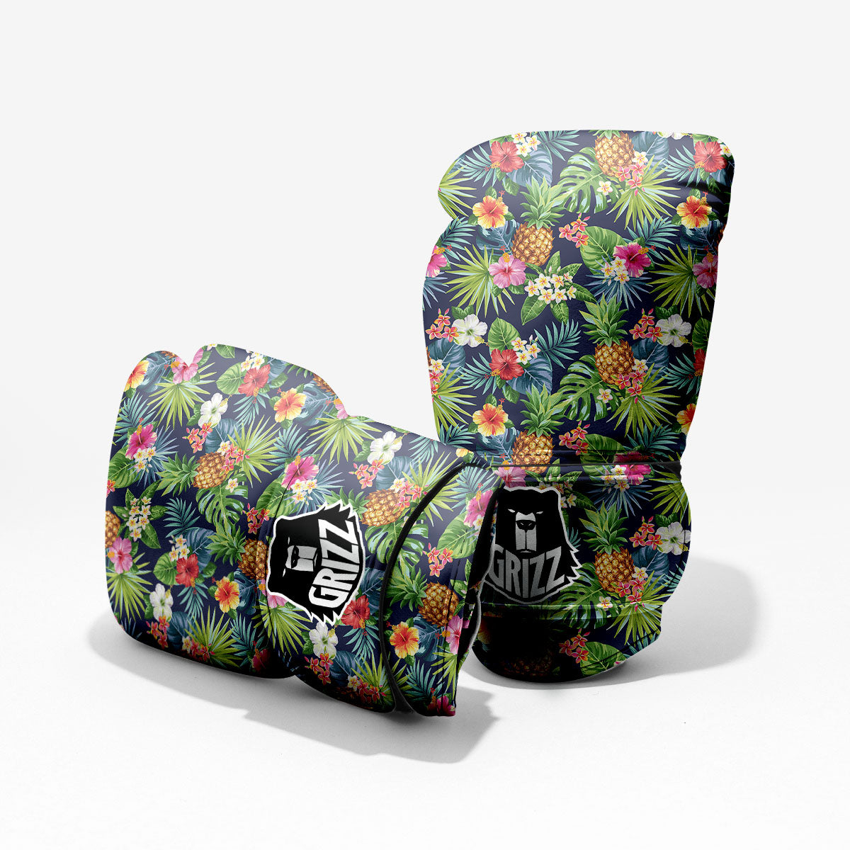Pineapple Palm Leaf Print Pattern Pro Boxing Glove