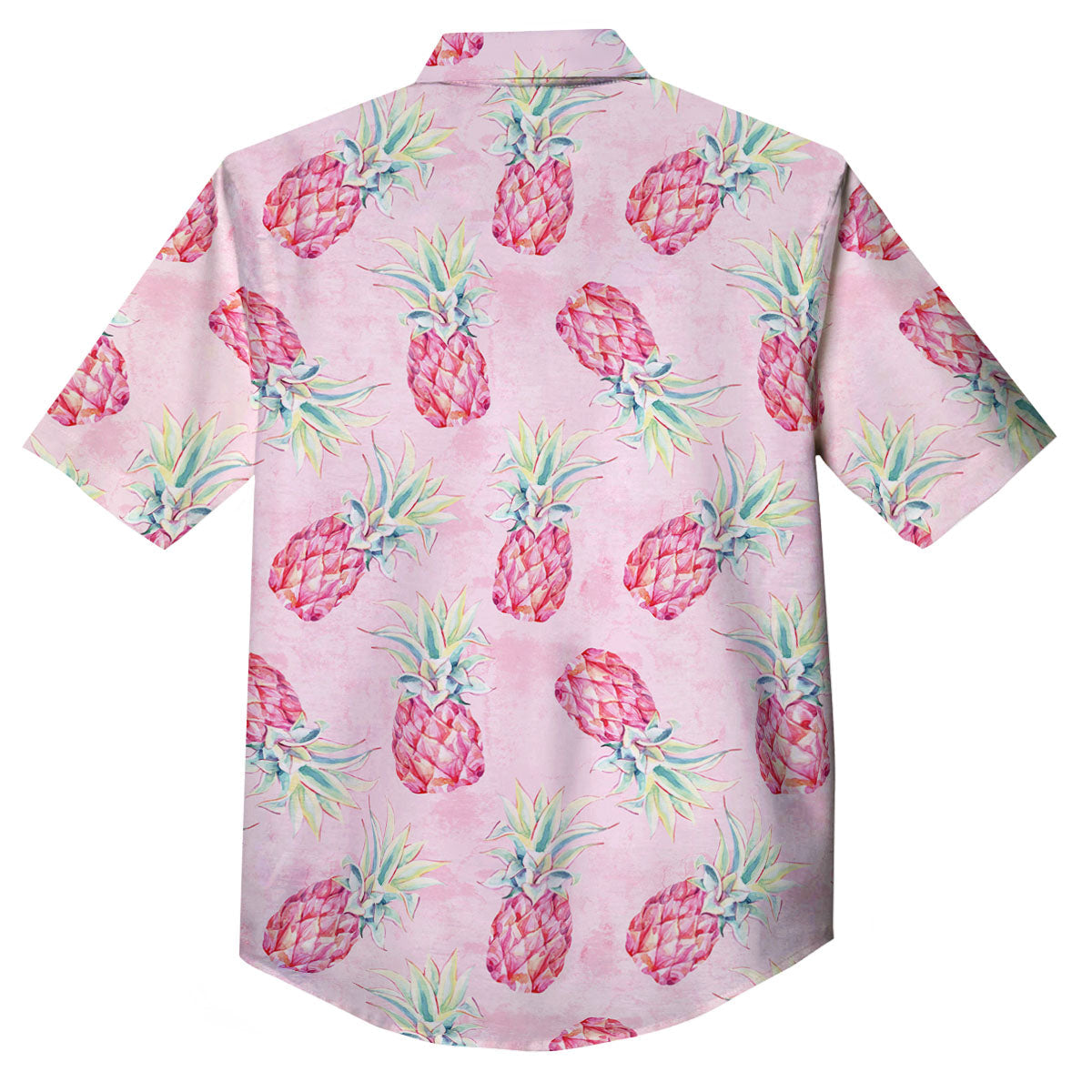 Pineapple Pastel Pink Print Pattern Button Up Shirt-grizzshop