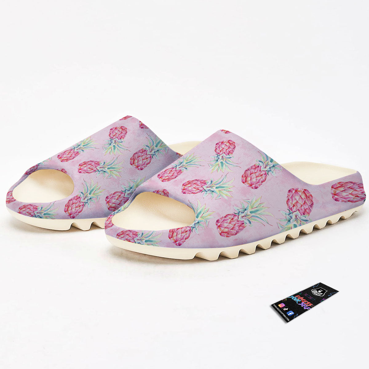 Pineapple Pastel Pink Print Pattern Sandals-grizzshop
