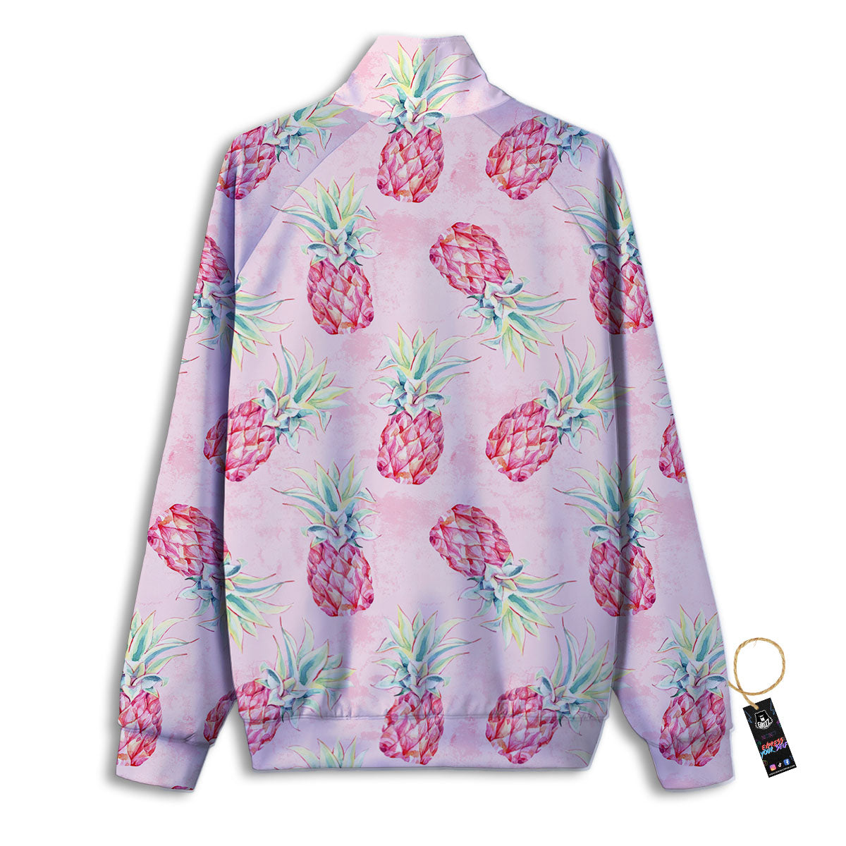 Pineapple Pastel Pink Print Pattern Track Jacket-grizzshop