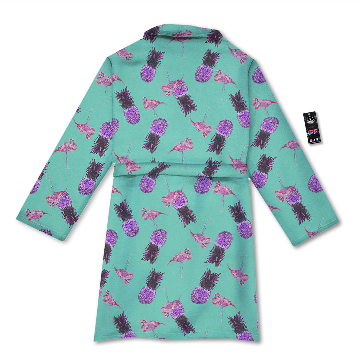 Pineapple Pastel Turquoise Print Pattern Bathrobe-grizzshop