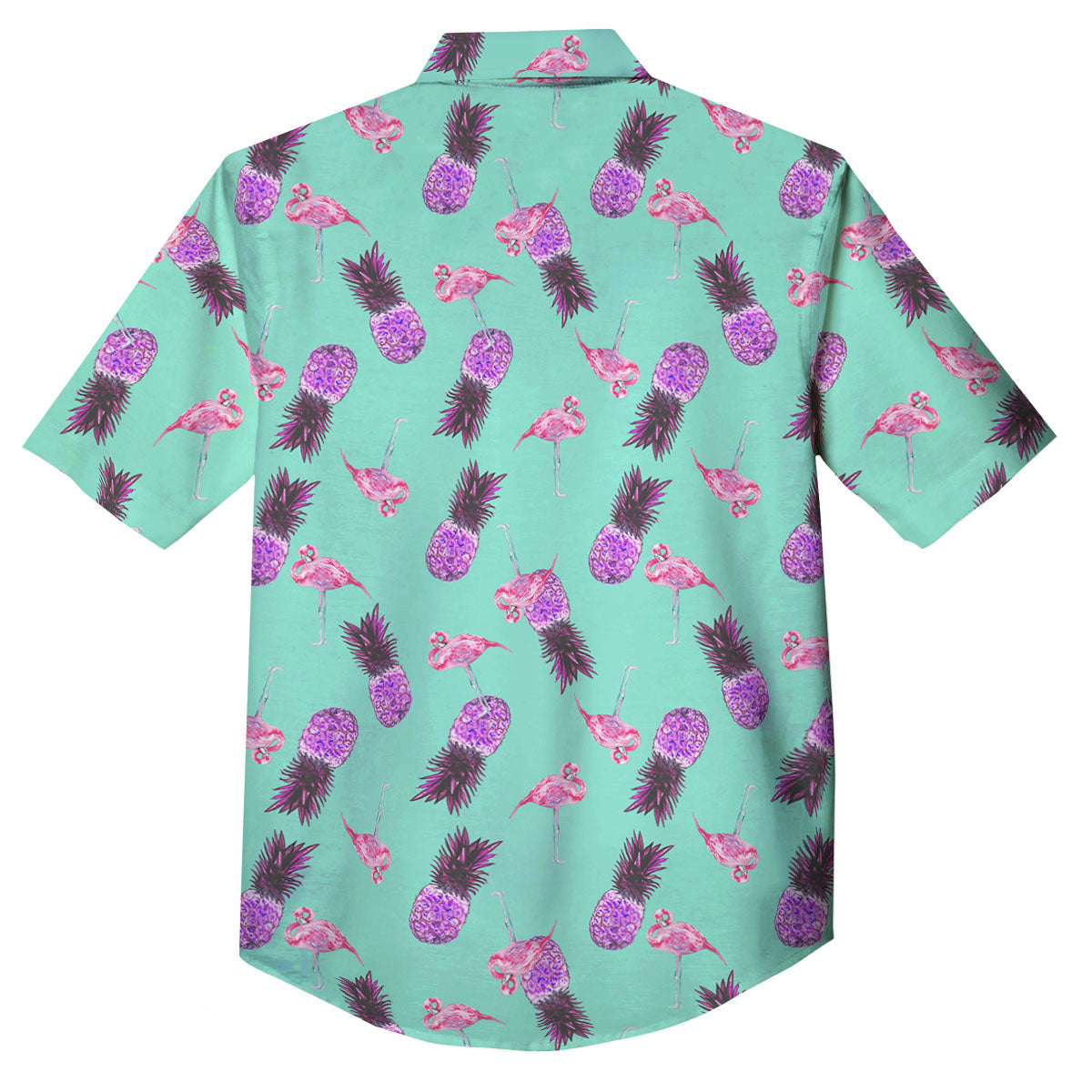 Pineapple Pastel Turquoise Print Pattern Button Up Shirt-grizzshop