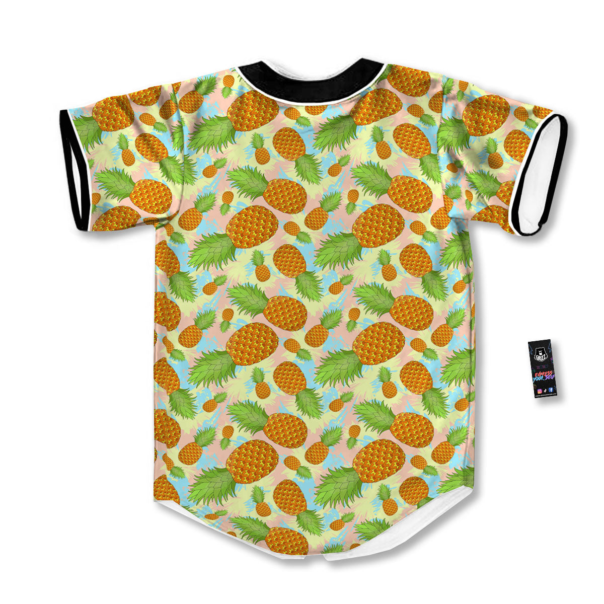 Pineapple Pastel Yellow Print Pattern Baseball Jersey-grizzshop
